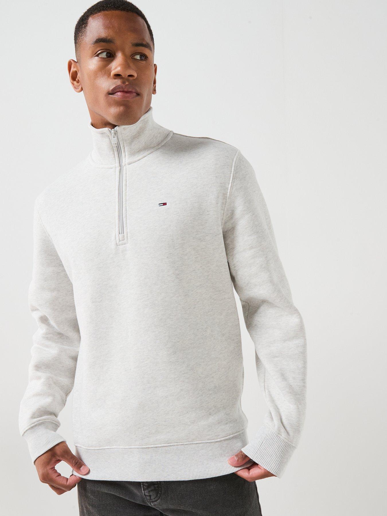 Image 5 of 6 of Tommy Jeans Regular Fleece 1/4 Zip Sweat - Grey