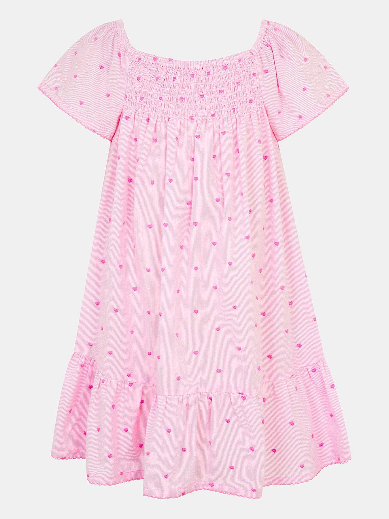 Accessorize Girls Embroidered Heart Dress - Pink