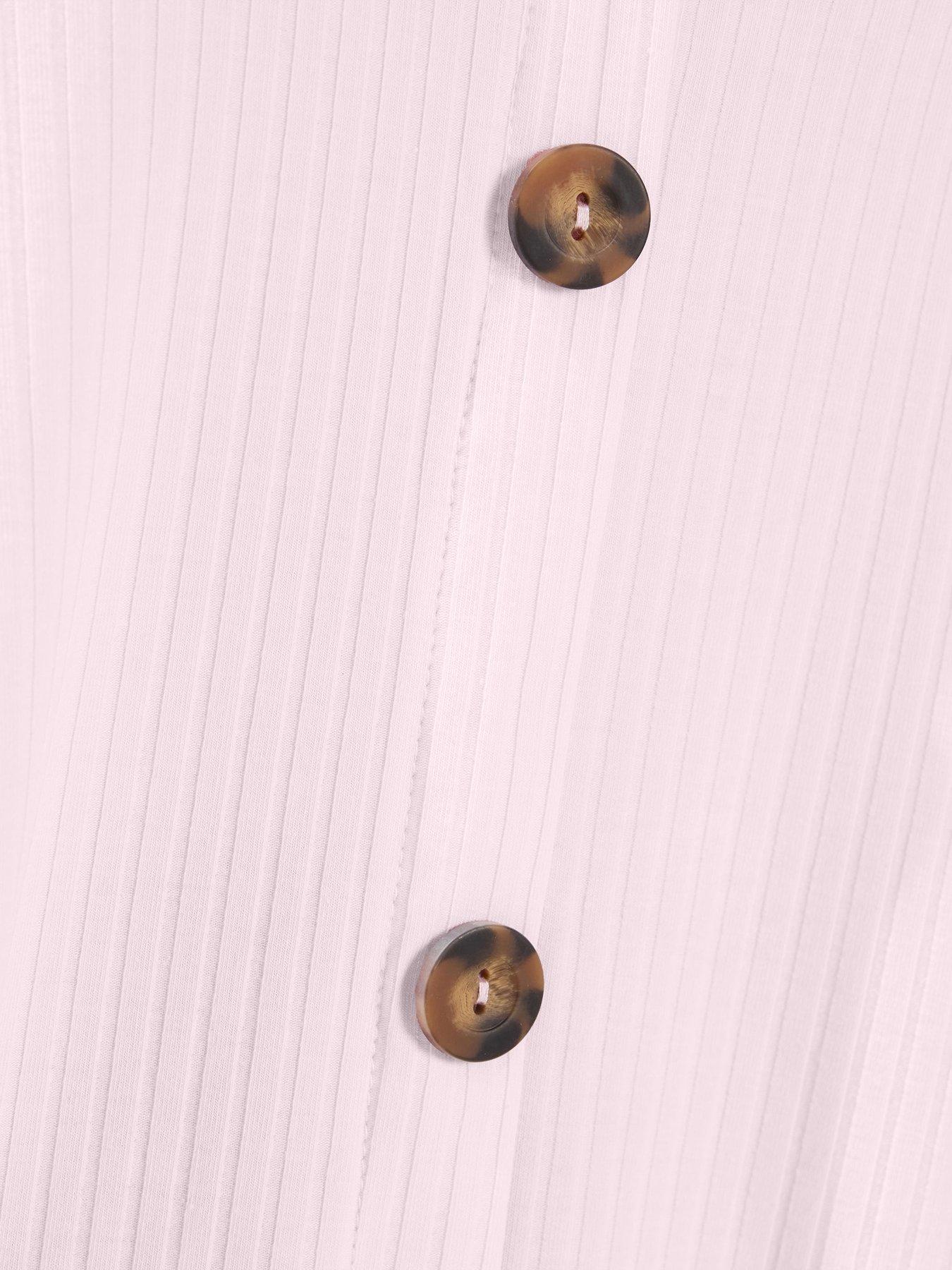 Image 4 of 4 of Yours Curve Button Rib Swing Cami - Pink
