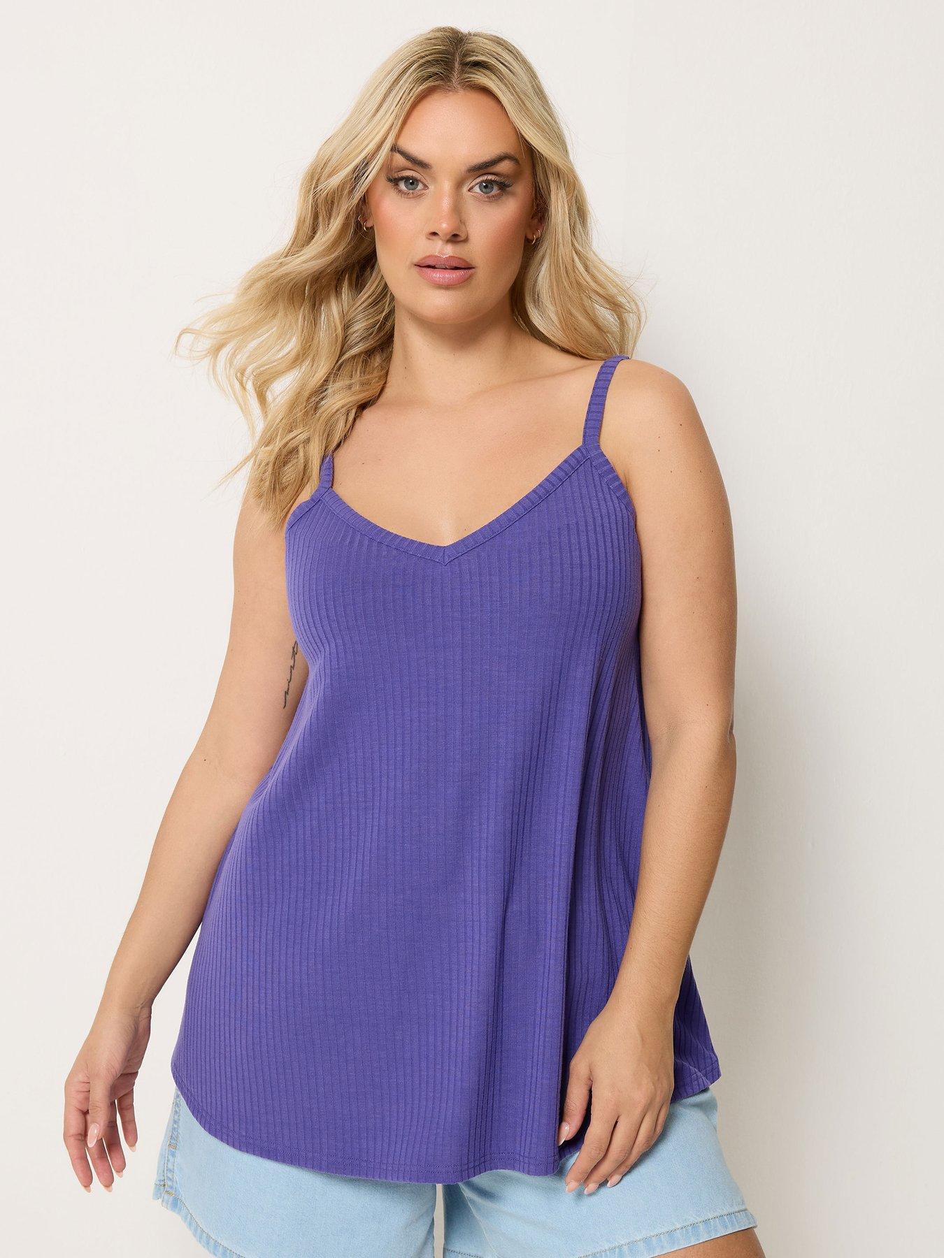 Yours Curve Rib Swing Cami Top - Purple