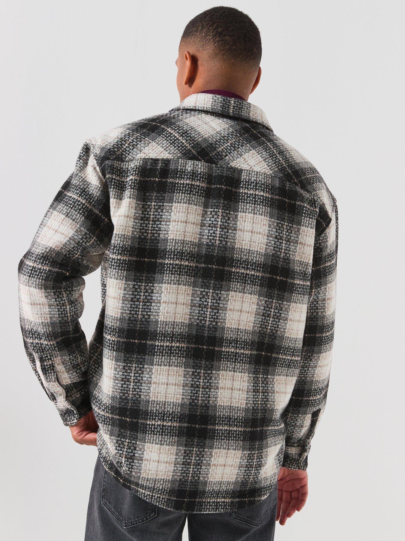 Image 2 of 6 of Tommy Jeans Mens Regular Fit Check Overshirt - Black