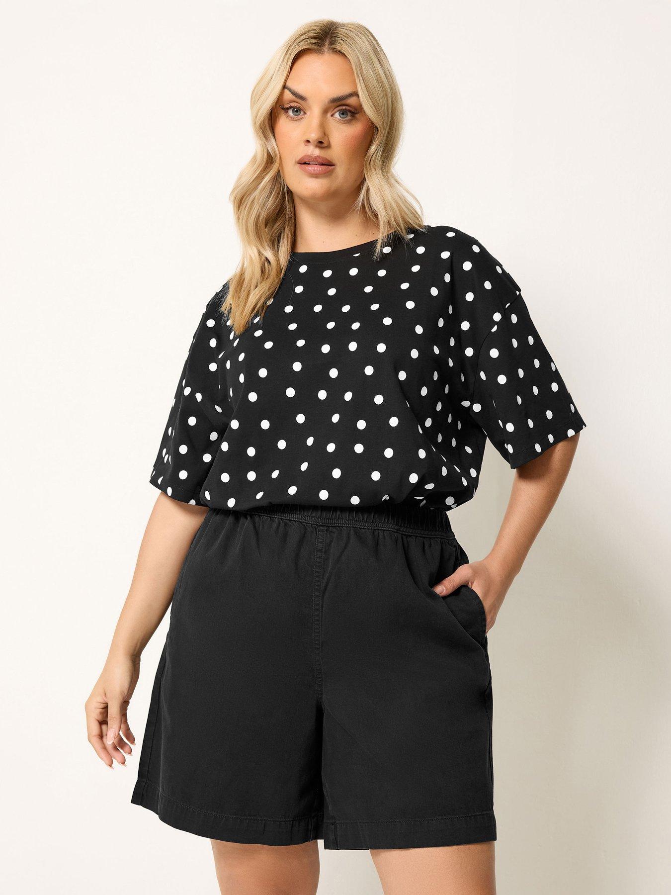 Yours Curve Casual Denim Shorts - Black