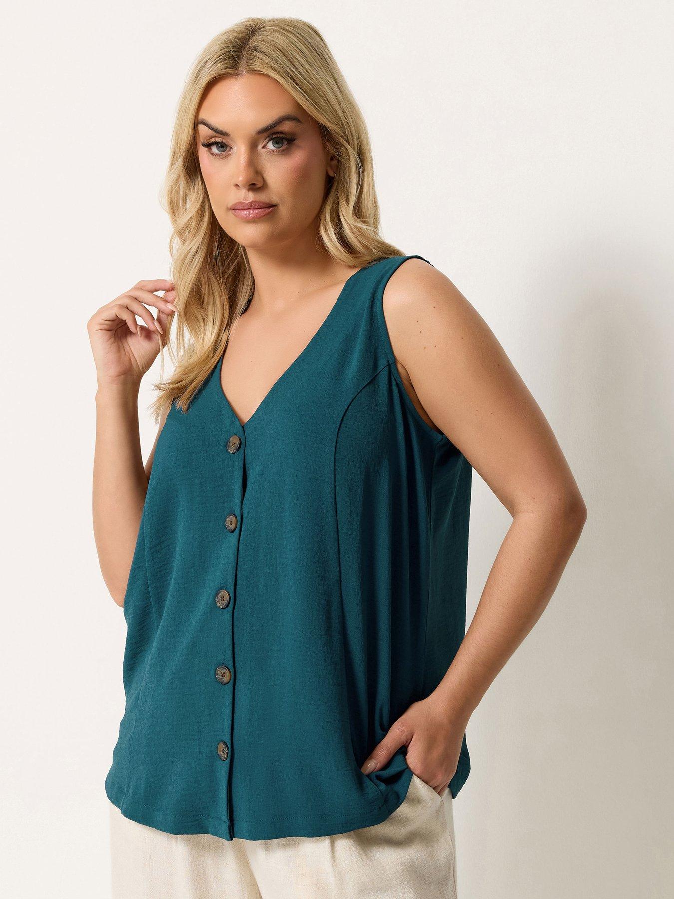 Yours Curve Waistcoat Vest - Green