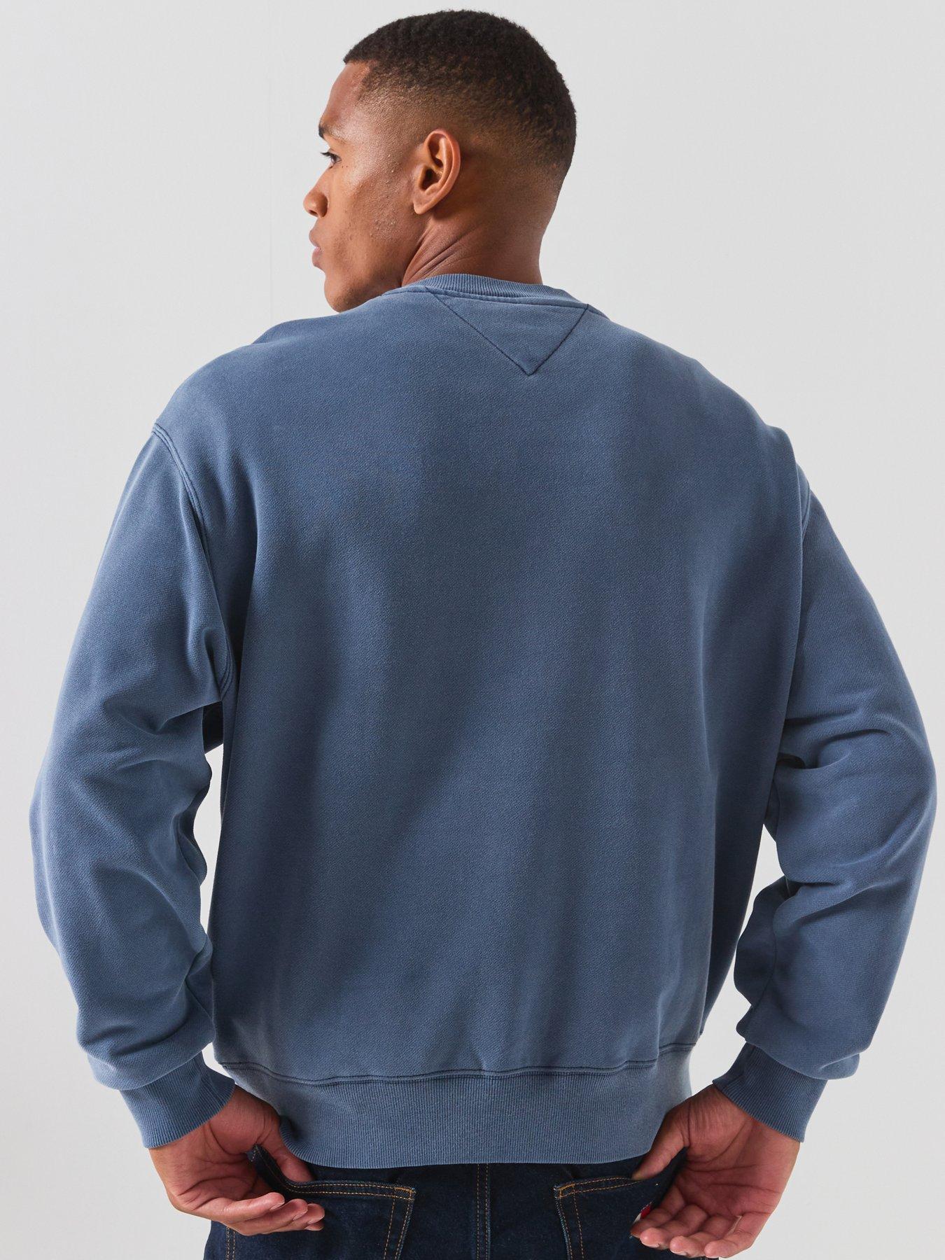 Image 2 of 6 of Tommy Jeans Varsity Logo Relaxed Terry Sweatshirt - Blue