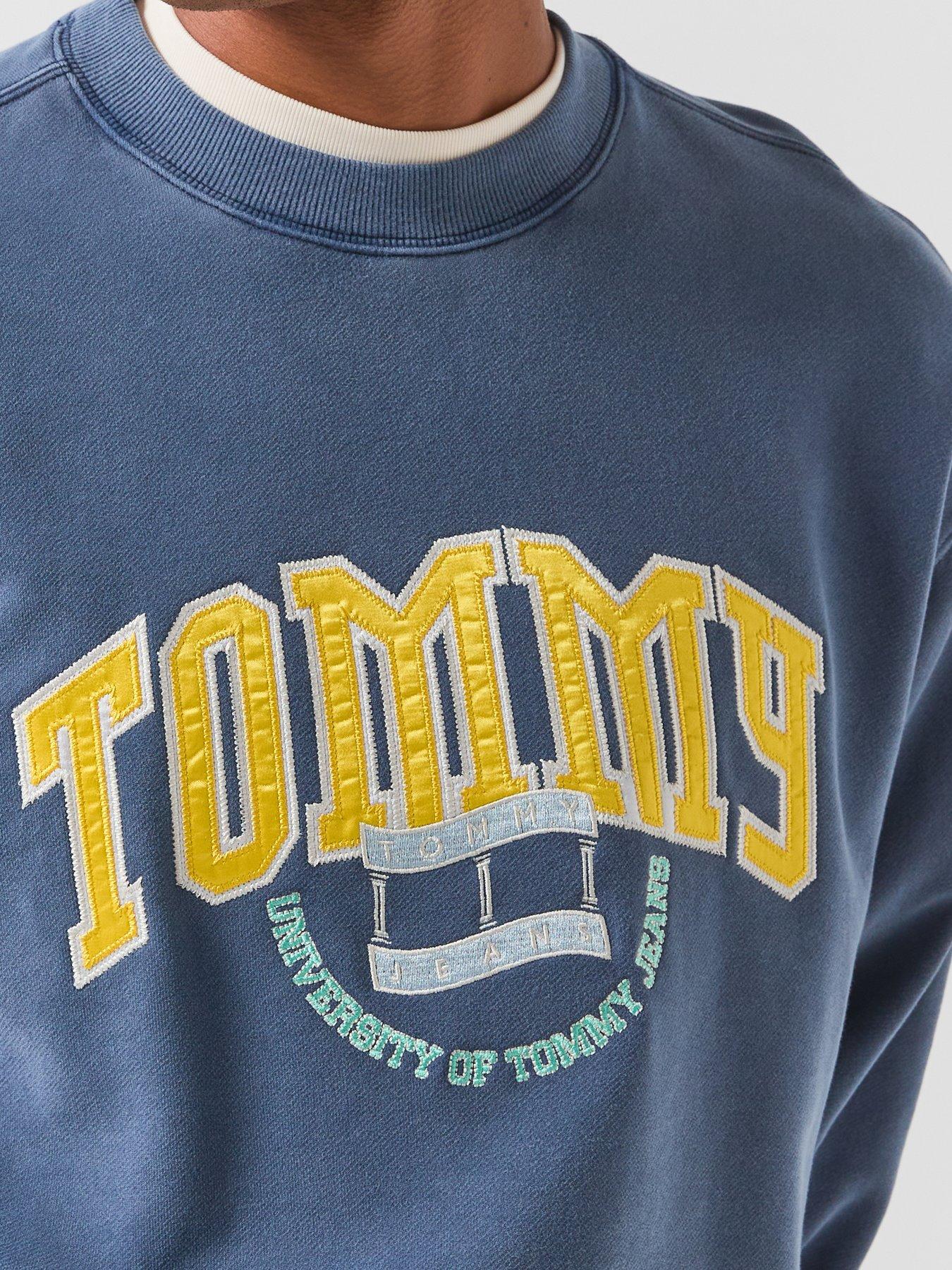 Image 5 of 6 of Tommy Jeans Varsity Logo Relaxed Terry Sweatshirt - Blue