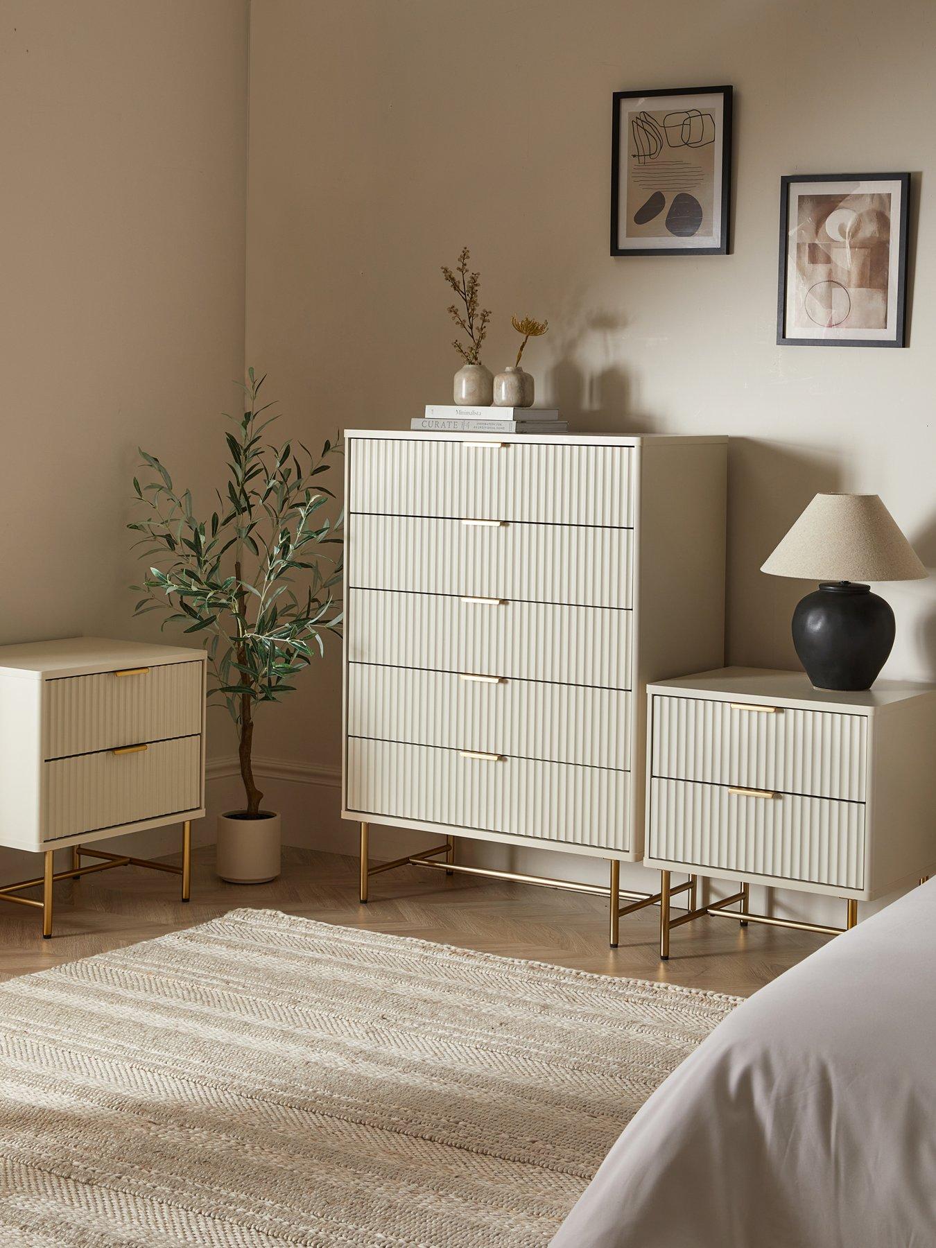 The Very Collection Cora Pack 2 (2x2  Bedside, 5 Drawer Chest)