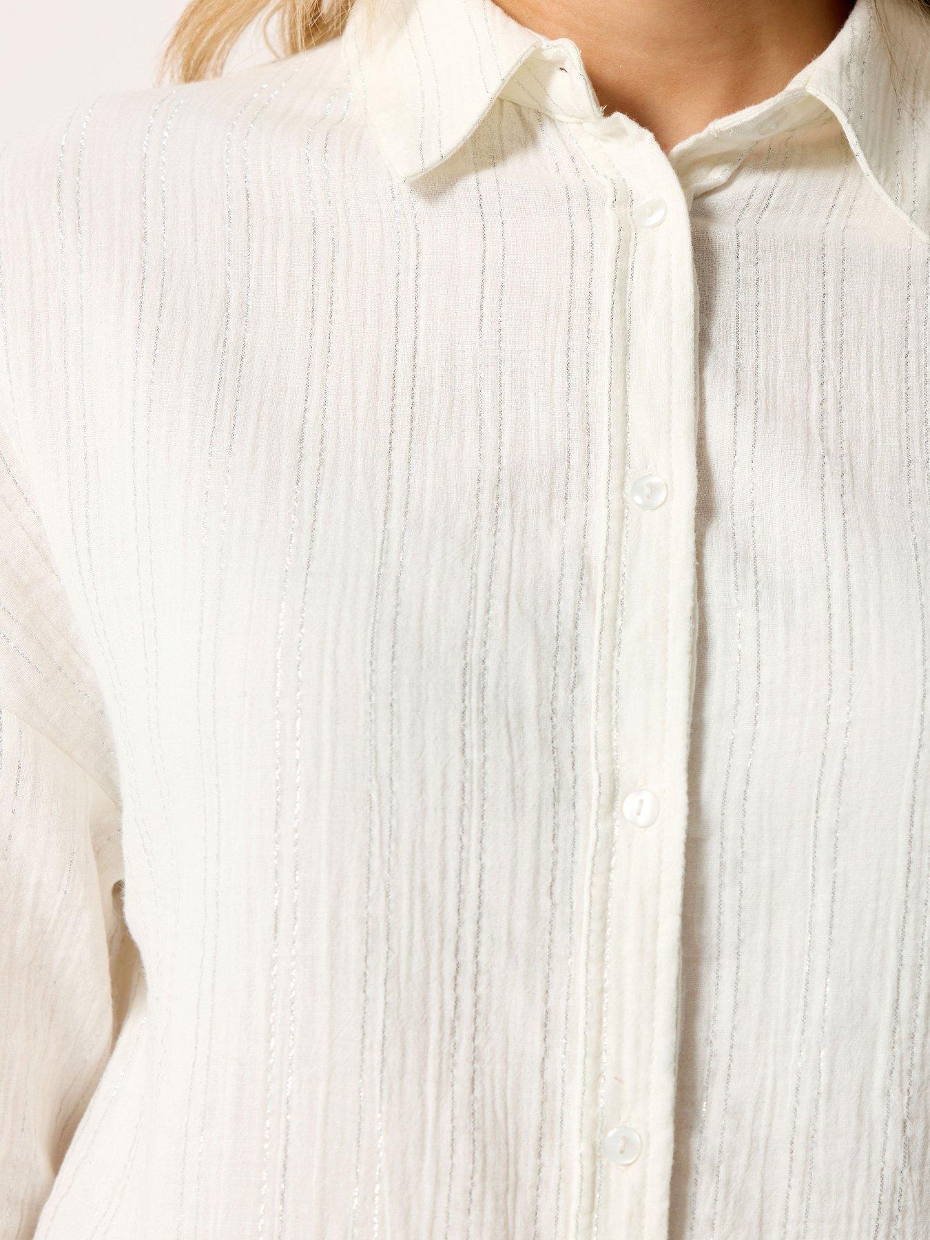 Image 4 of 4 of Long Tall Sally Tall Lurex Relaxed Shirt