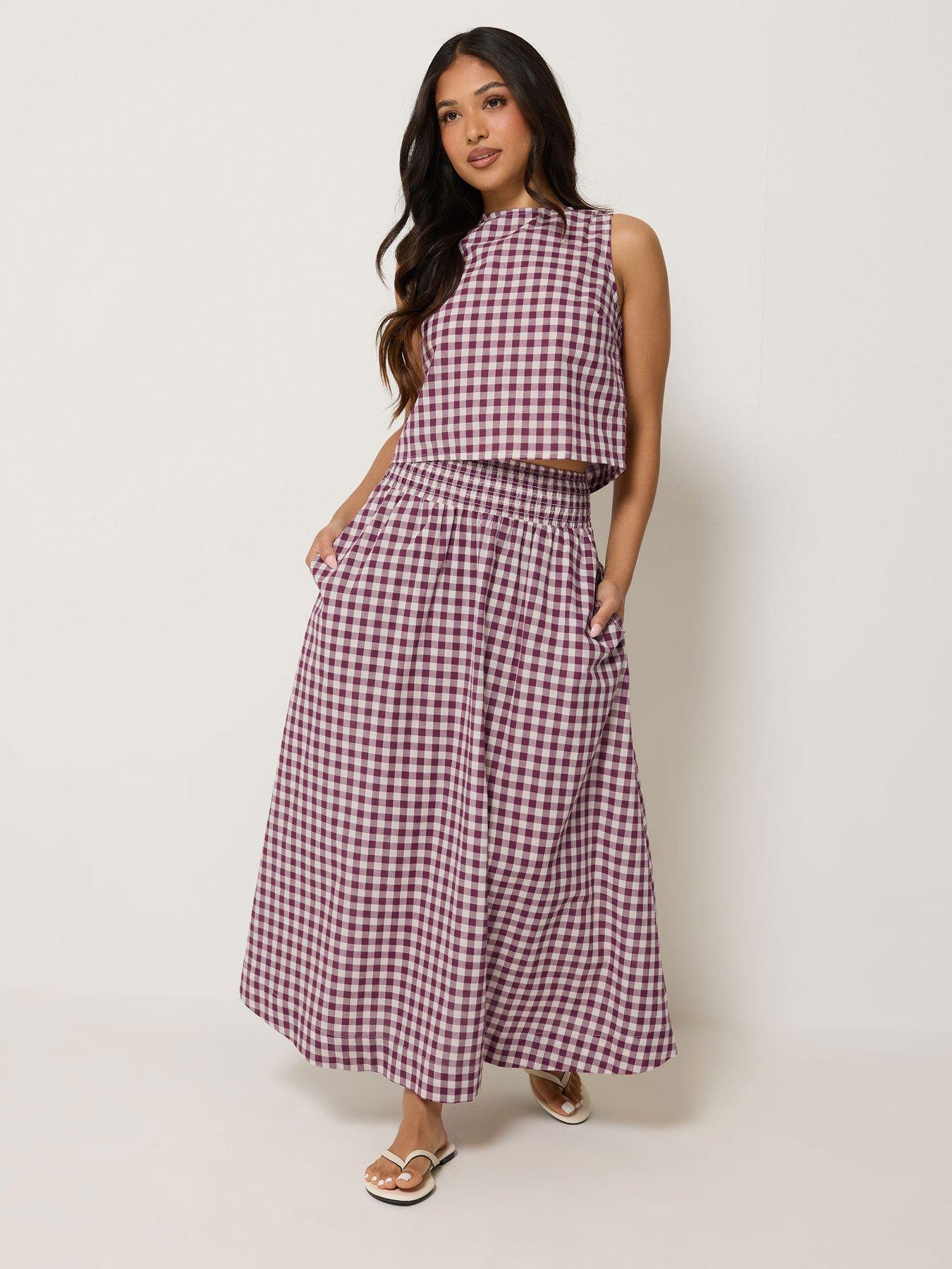 Image 3 of 4 of PixieGirl Petite Gingham Shell Top - Red