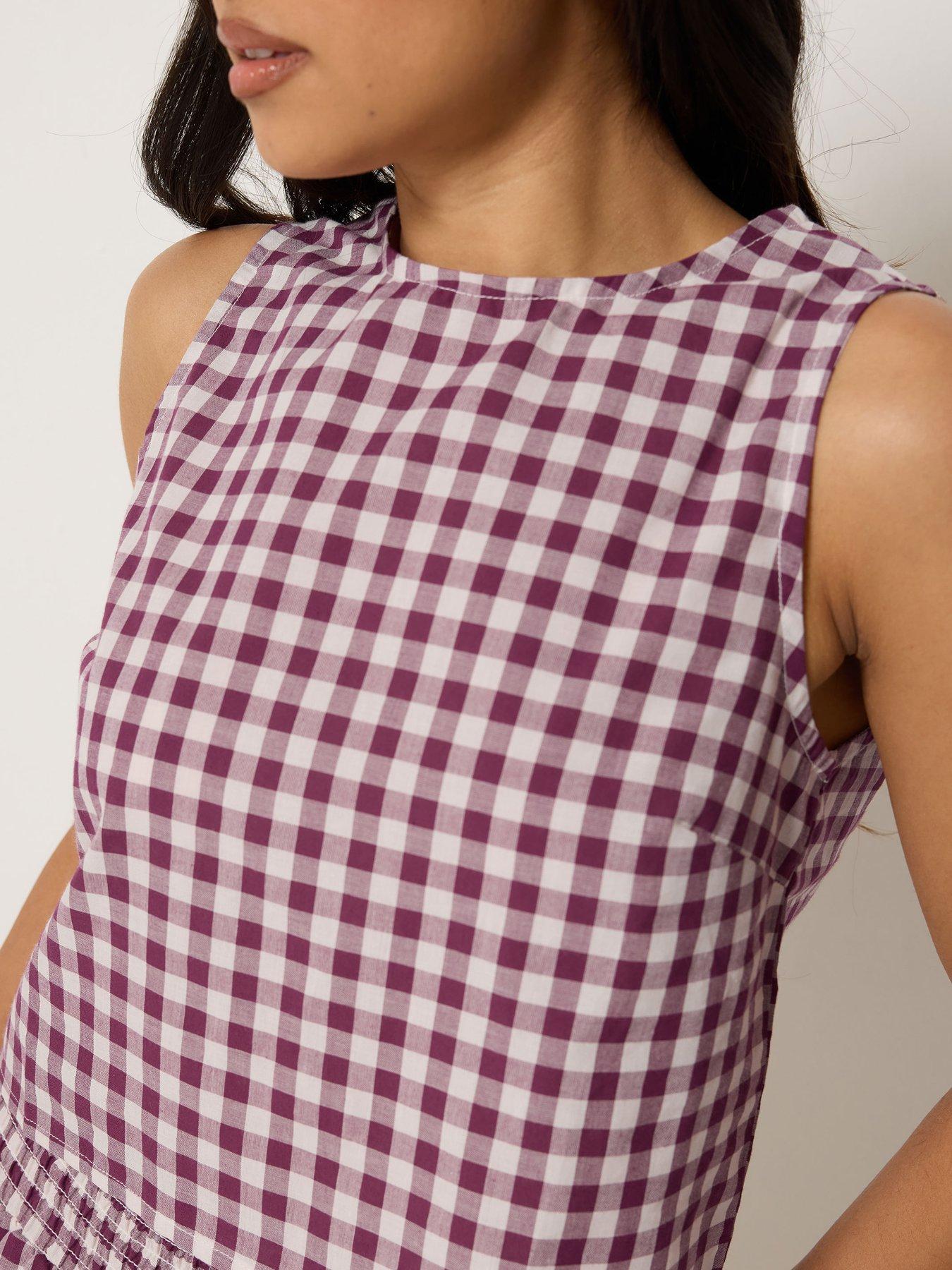 Image 4 of 4 of PixieGirl Petite Gingham Shell Top - Red