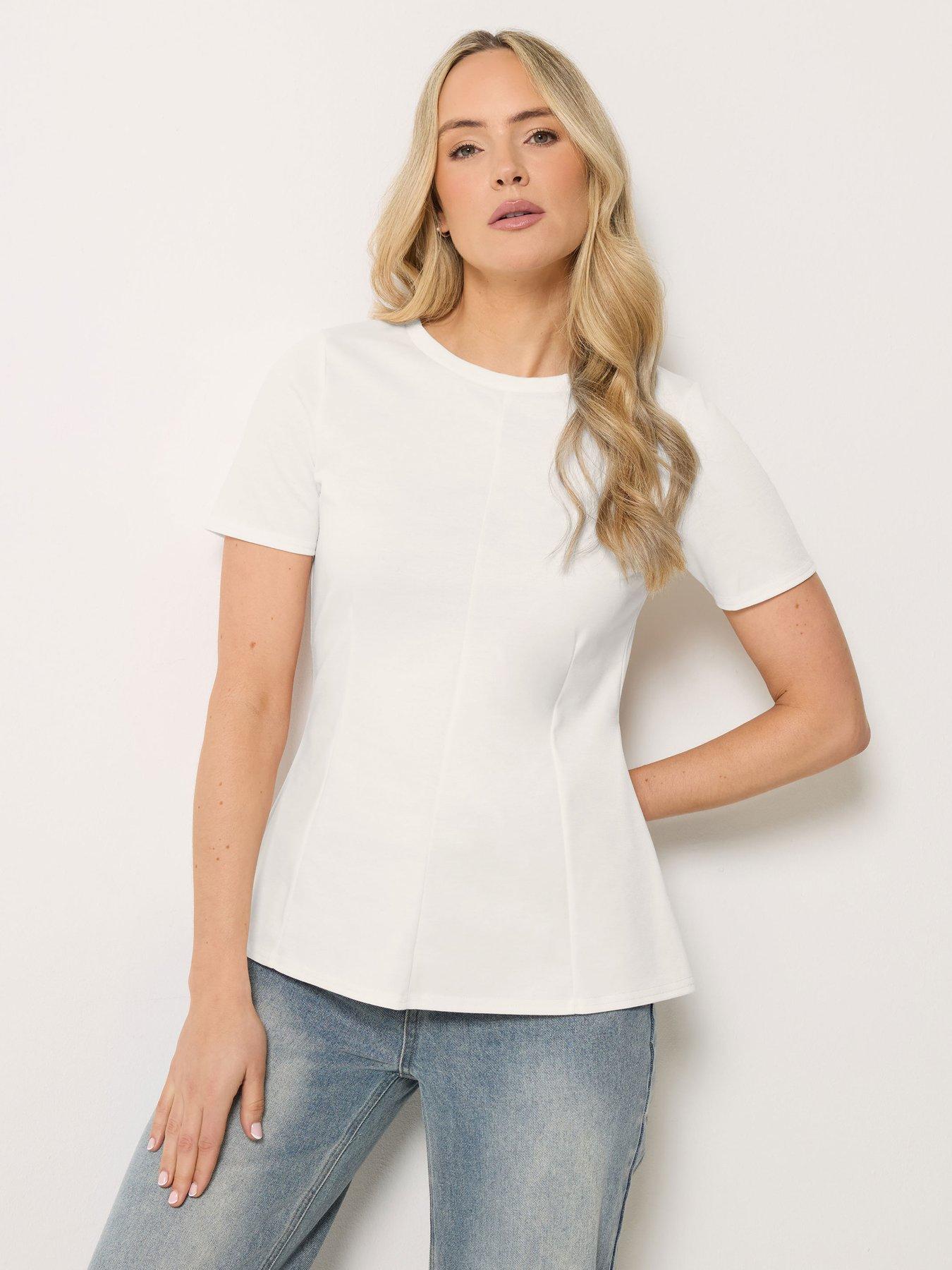 Long Tall Sally Peplum Top - White
