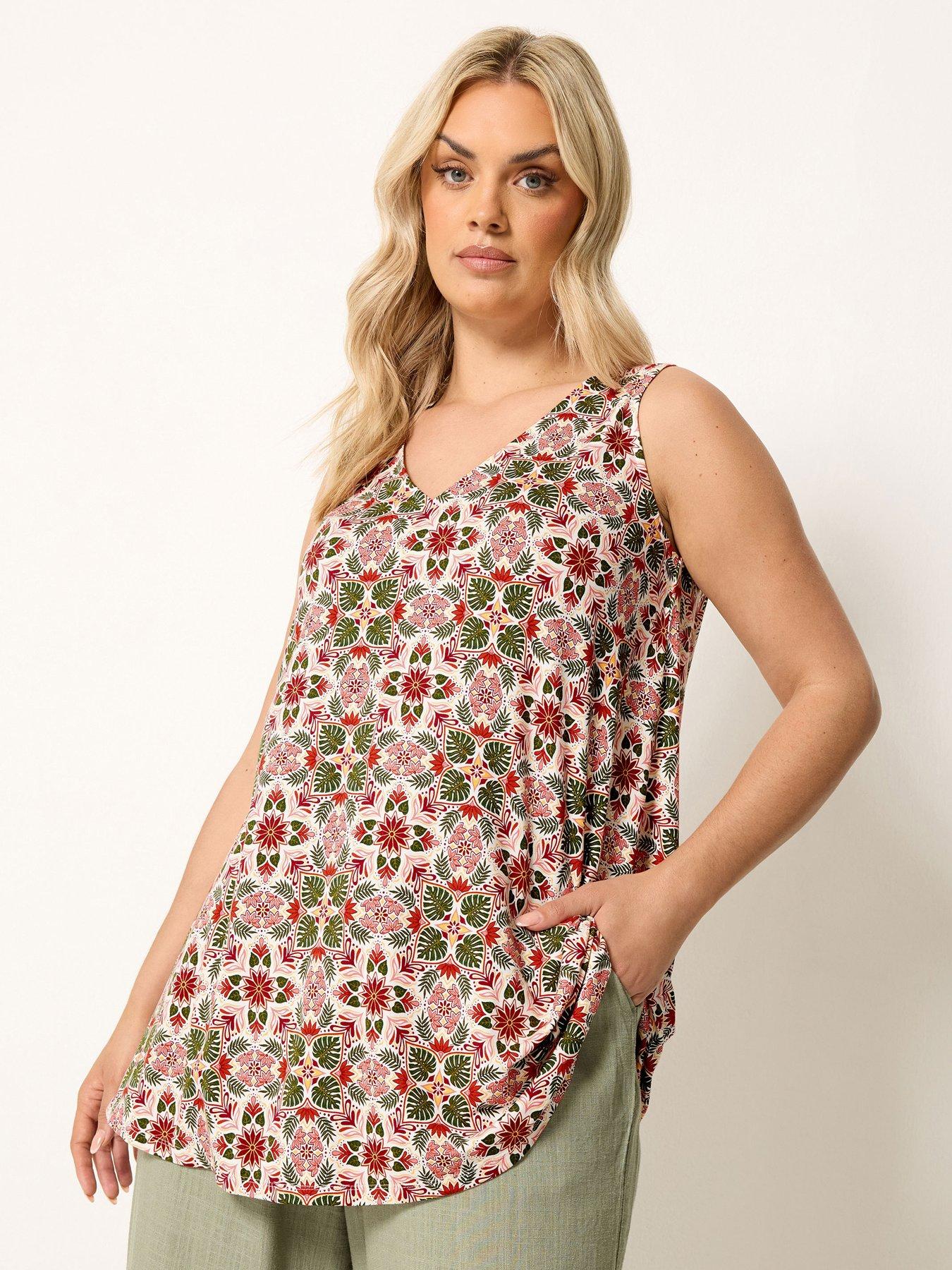 Yours Curve Printed Swing Vest - Multi