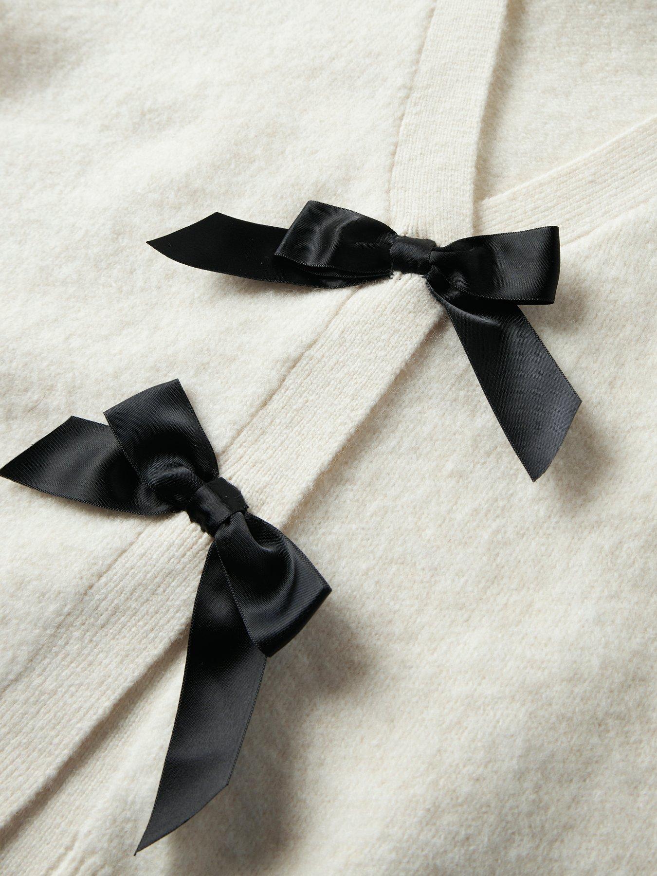 Image 4 of 4 of Name It Girls Bow Detail Cardigan - White