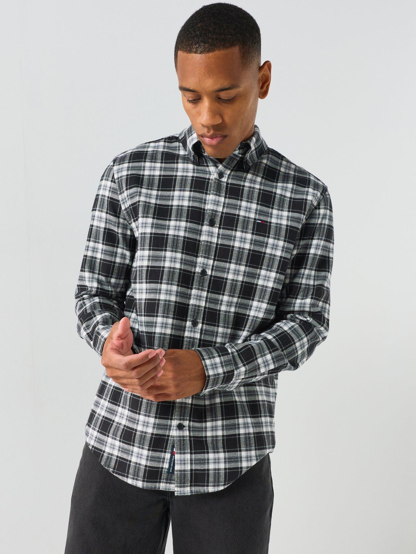 Image 5 of 6 of Tommy Jeans Regular Flannel Check Long Sleeve Shirt - Black