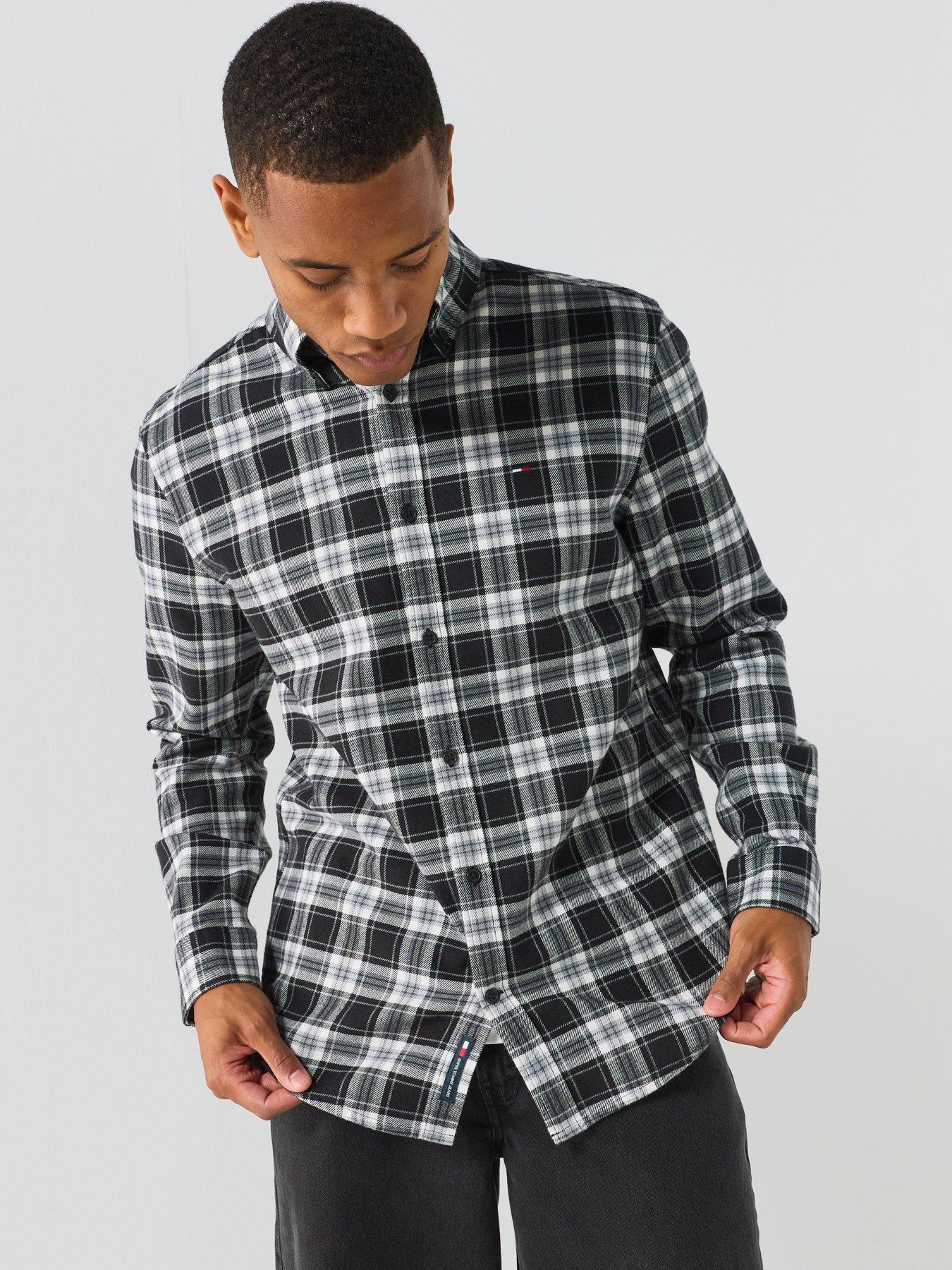 Image 6 of 6 of Tommy Jeans Regular Flannel Check Long Sleeve Shirt - Black