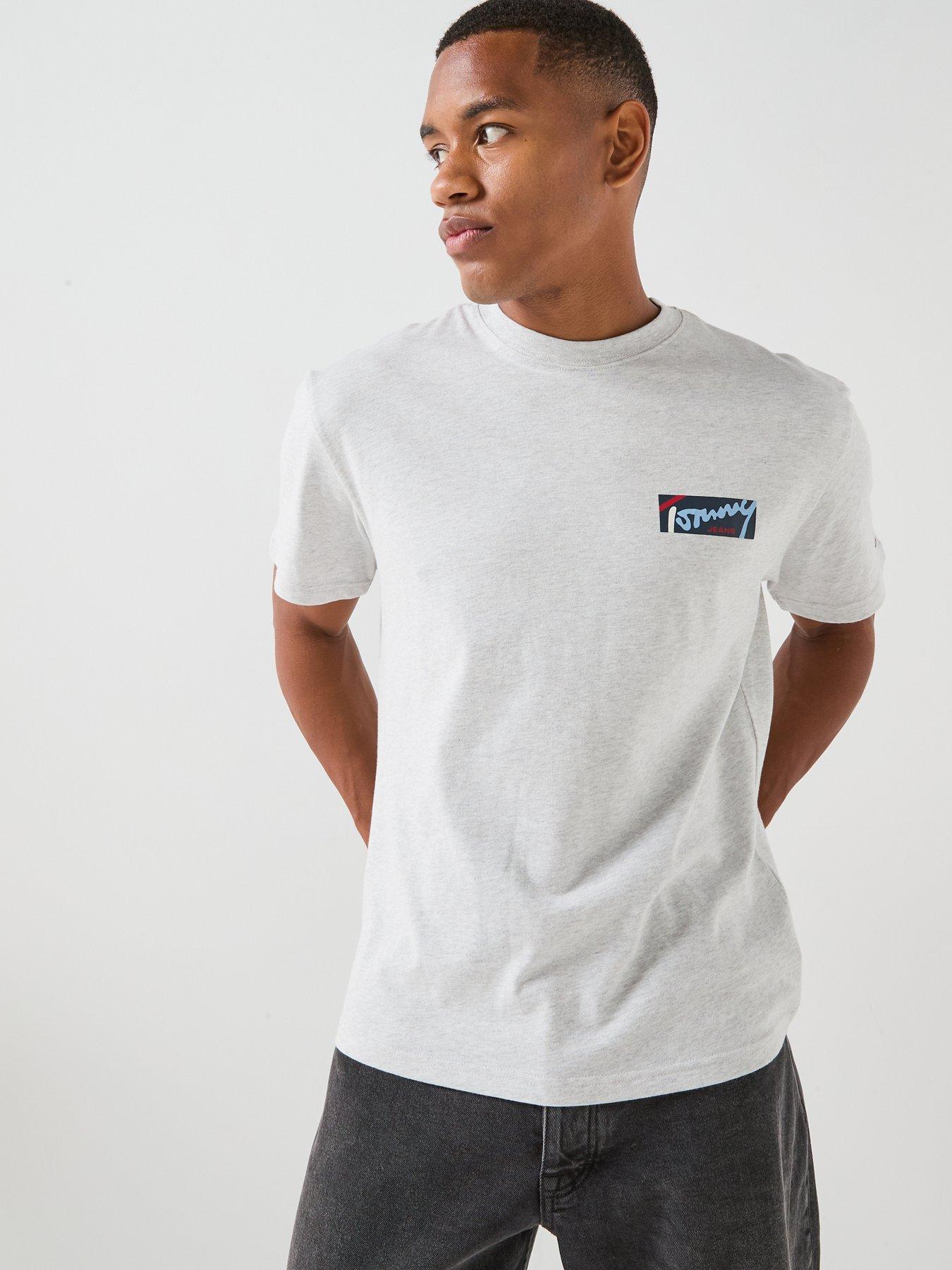 Image 2 of 6 of Tommy Jeans Relaxed Signature Back Graphic T-Shirt - Grey