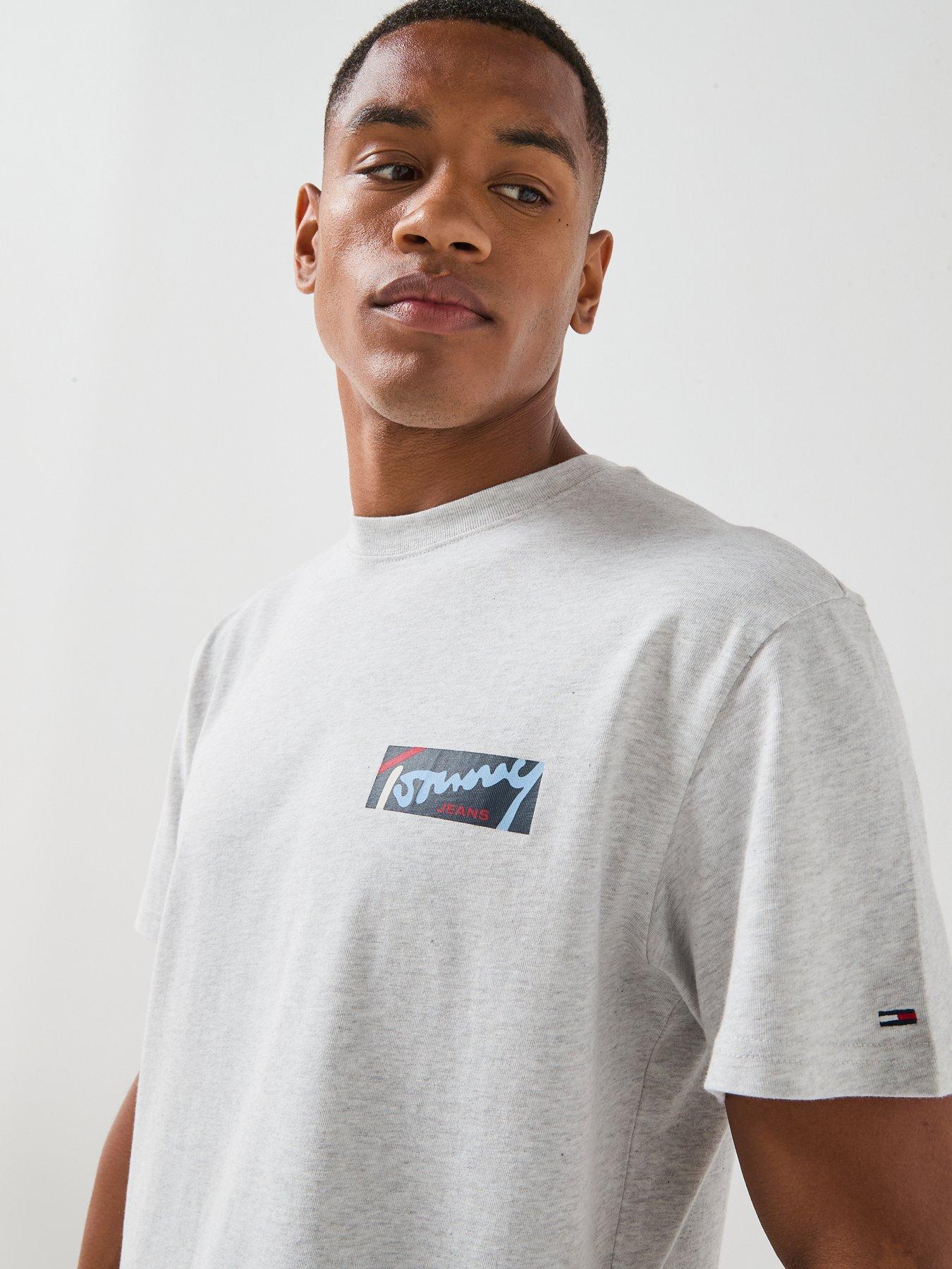 Image 5 of 6 of Tommy Jeans Relaxed Signature Back Graphic T-Shirt - Grey