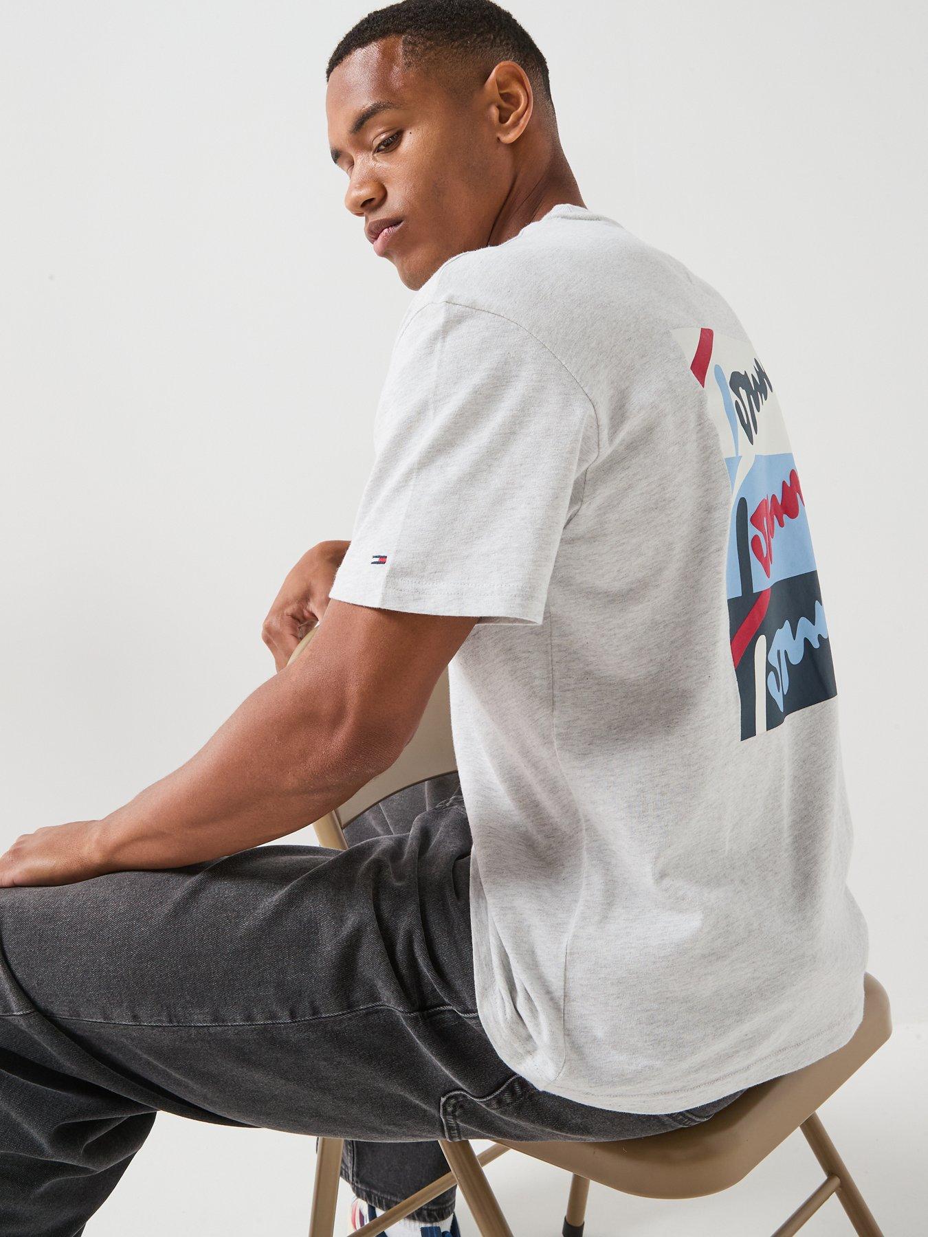 Image 6 of 6 of Tommy Jeans Relaxed Signature Back Graphic T-Shirt - Grey
