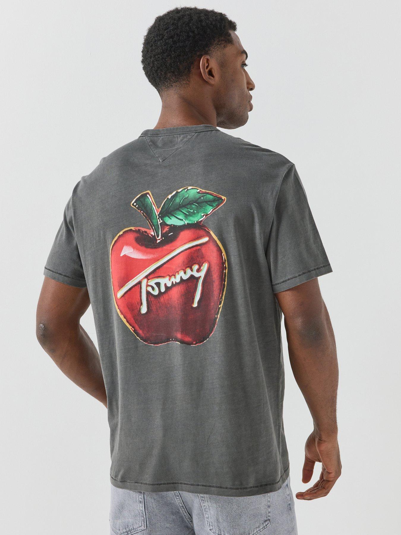 Image 1 of 6 of Tommy Jeans Mens Cherry Back Graphic T-Shirt - Grey