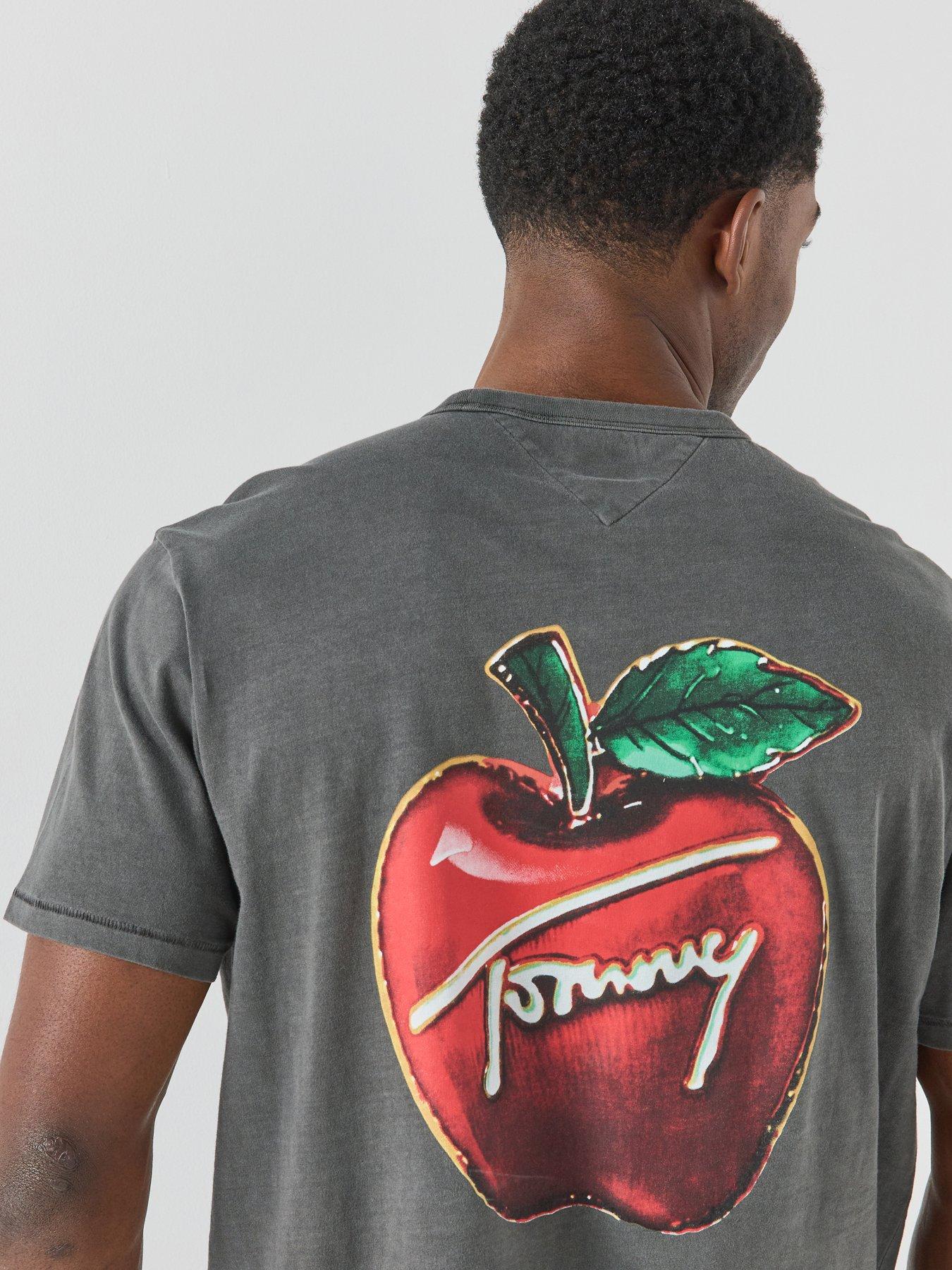 Image 2 of 6 of Tommy Jeans Mens Cherry Back Graphic T-Shirt - Grey