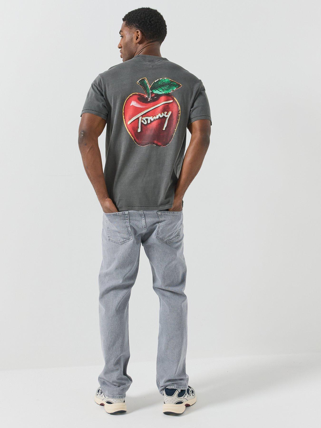 Image 3 of 6 of Tommy Jeans Mens Cherry Back Graphic T-Shirt - Grey