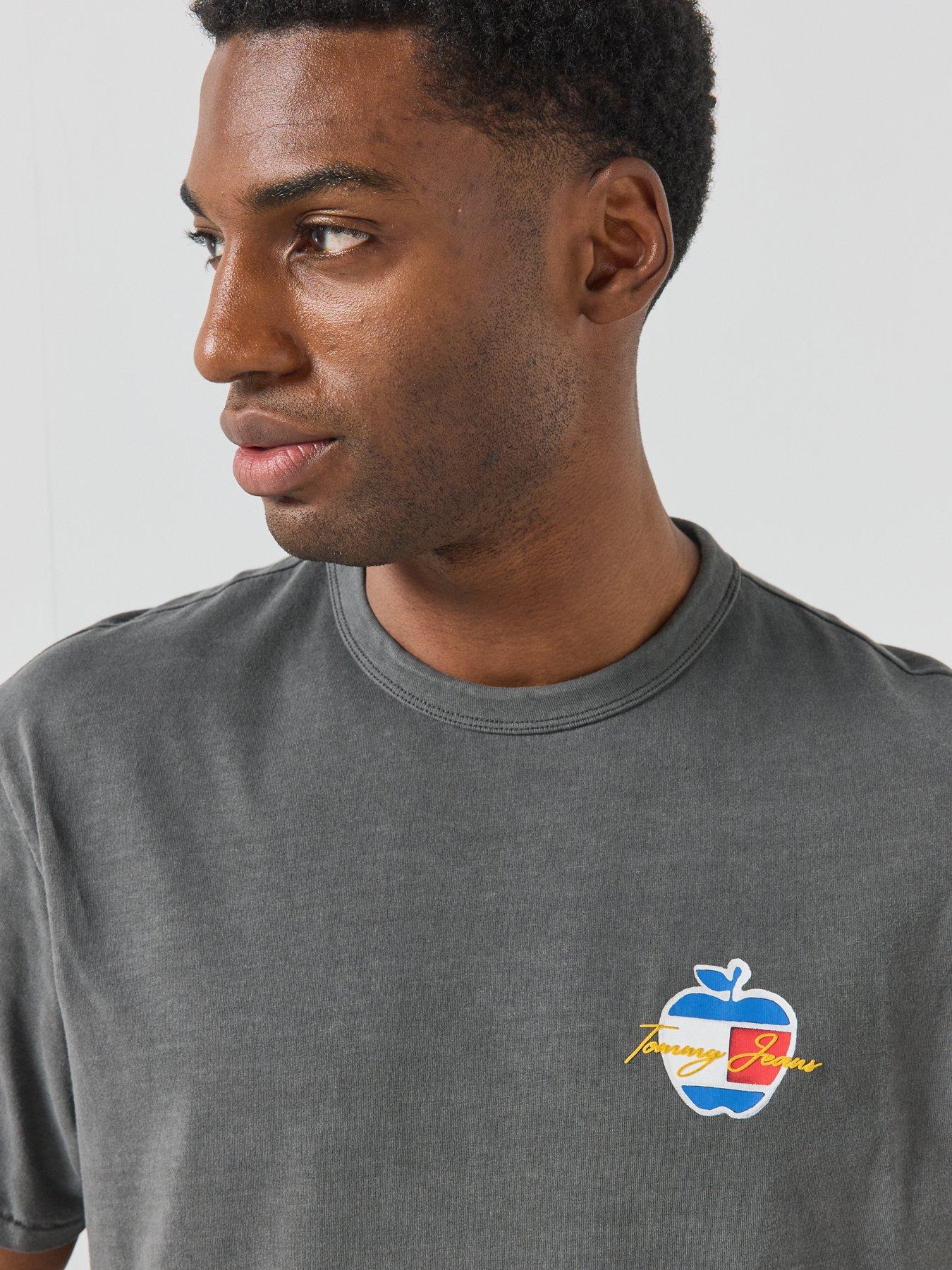 Image 4 of 6 of Tommy Jeans Mens Cherry Back Graphic T-Shirt - Grey
