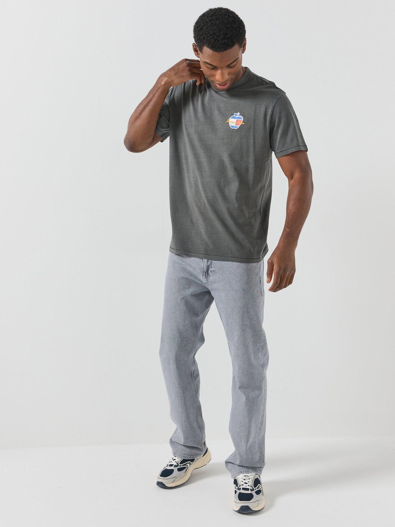 Image 5 of 6 of Tommy Jeans Mens Cherry Back Graphic T-Shirt - Grey
