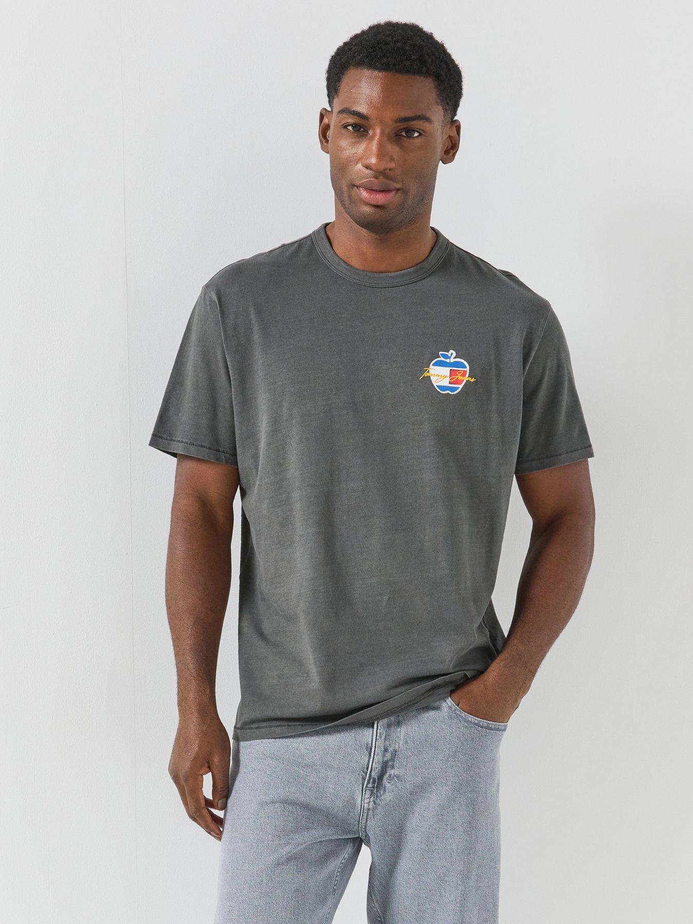 Image 6 of 6 of Tommy Jeans Mens Cherry Back Graphic T-Shirt - Grey
