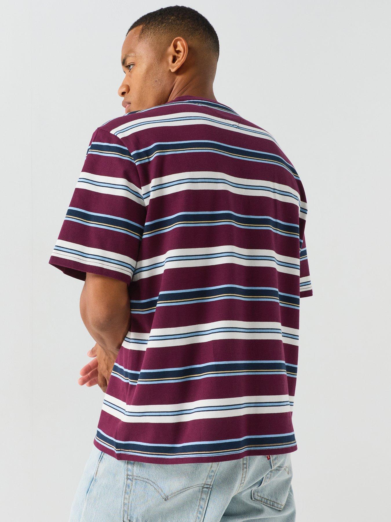 Image 2 of 6 of Tommy Jeans 90s Stripe Short Sleeve T-Shirt - Purple