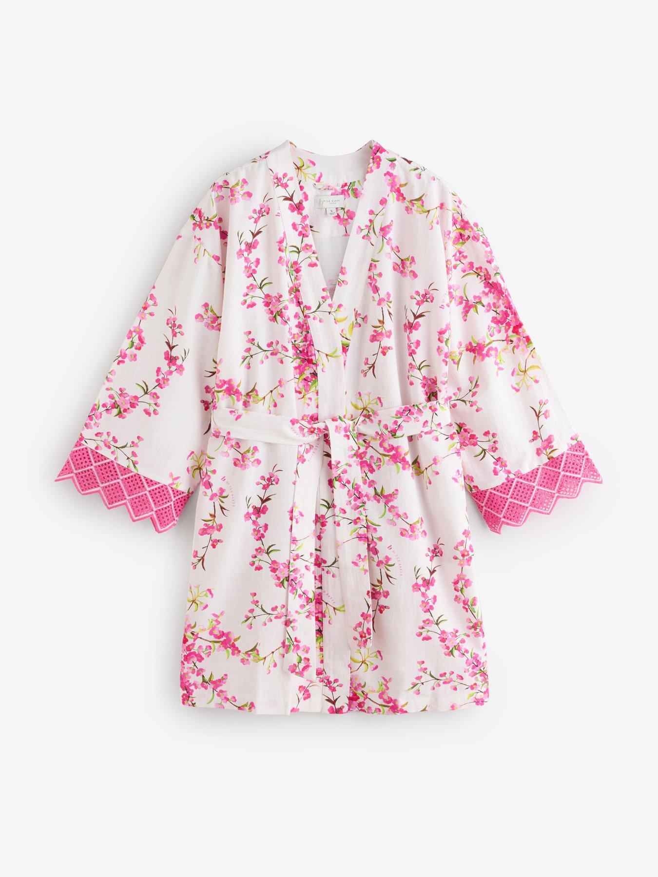 B By Ted Baker Linen Floral Robe - Floral White