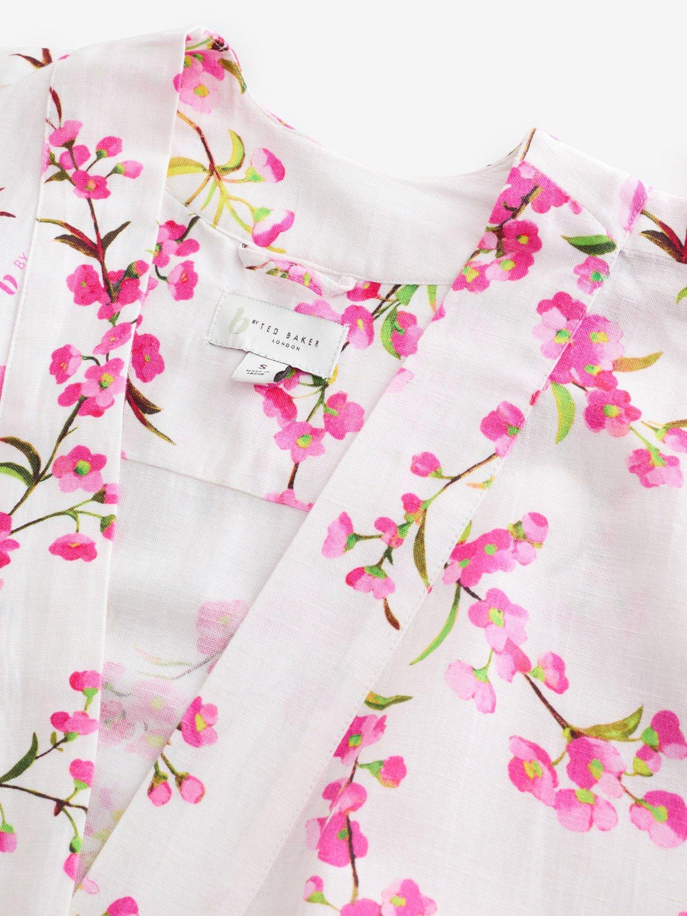 Image 2 of 4 of B By Ted Baker Linen Floral Robe - Floral White