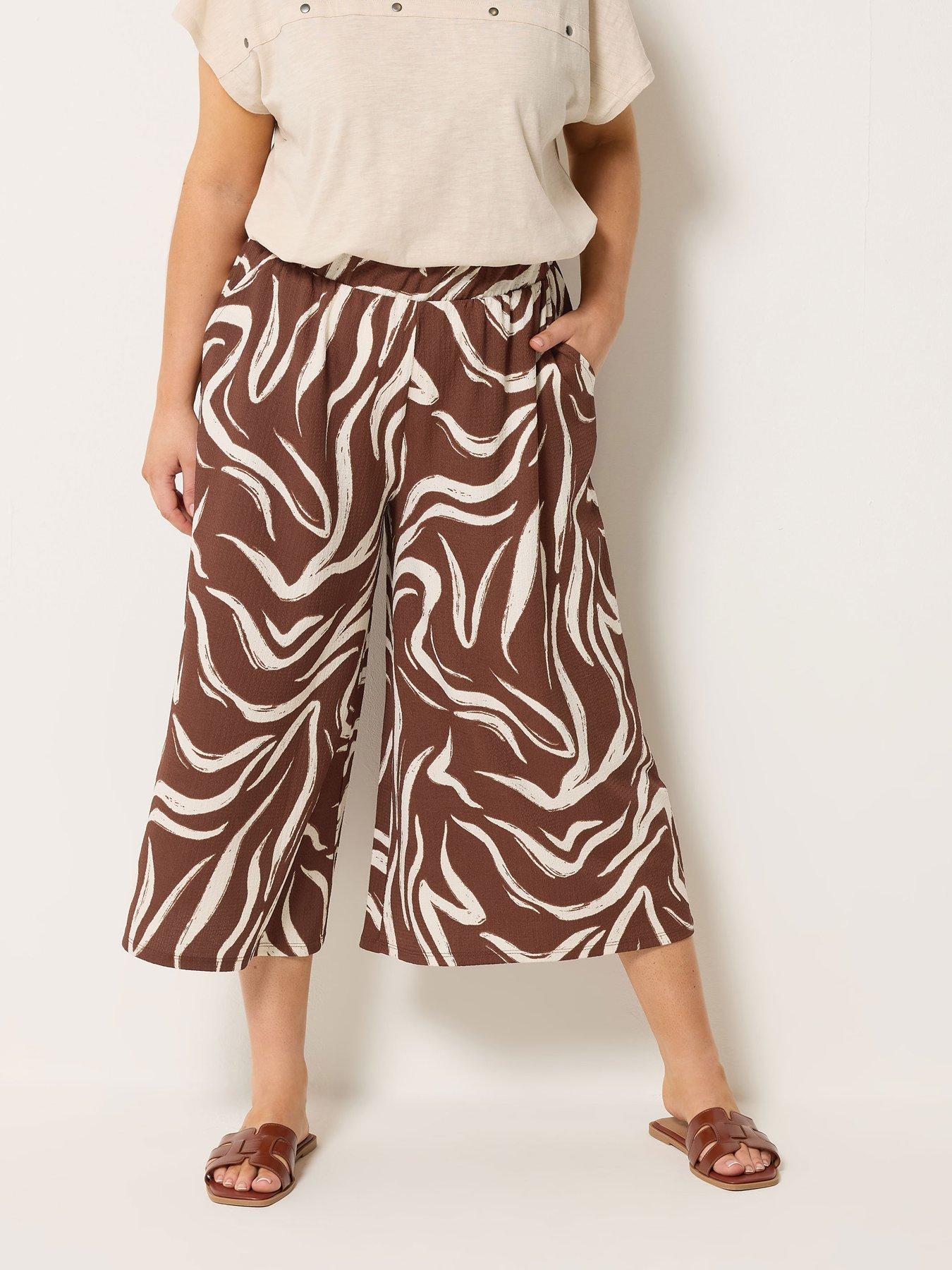 Yours Curve Zebra Jersey Culotte