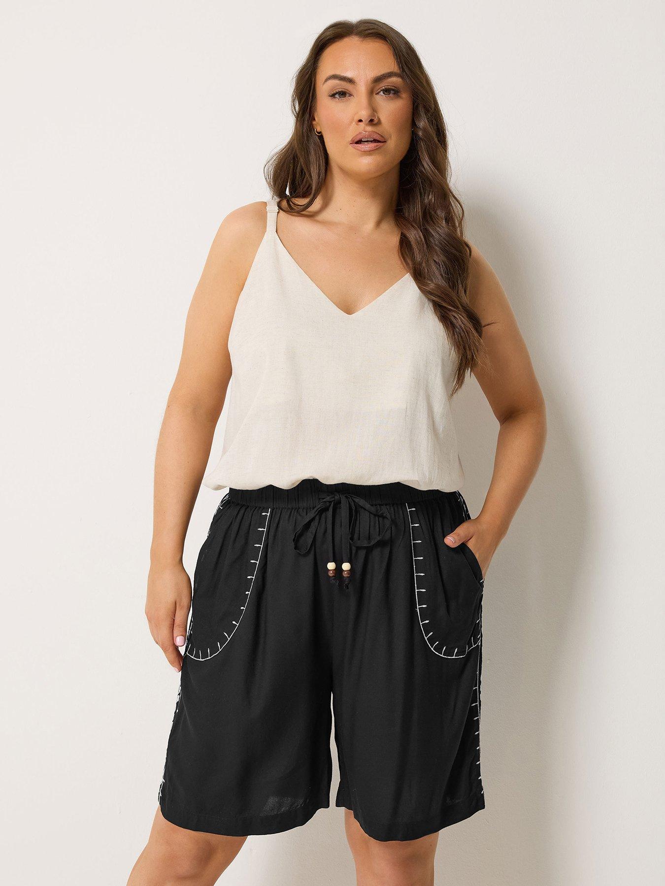 Yours Curve Beaded Embroidery Shorts