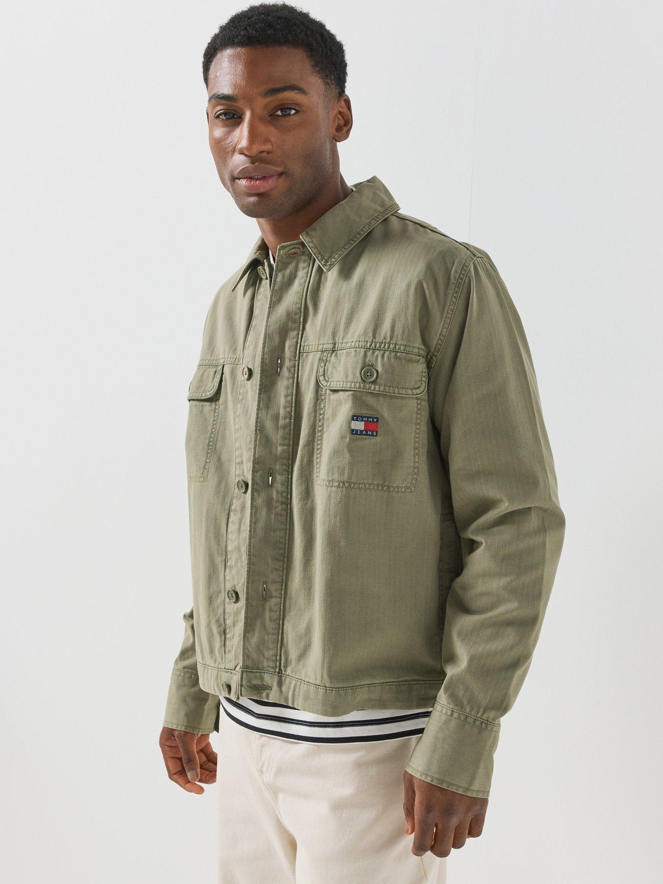 Image 1 of 6 of Tommy Jeans Mens Essentials Pocket Overshirt - Green