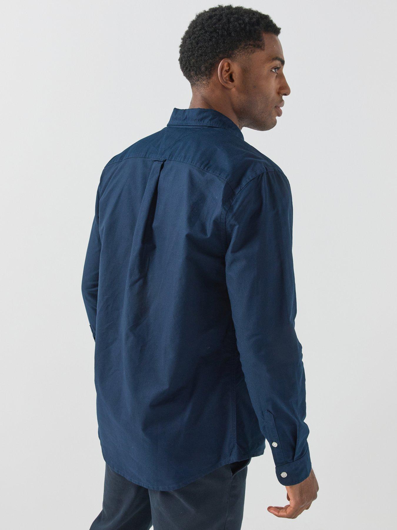 Image 2 of 6 of Tommy Jeans Mens Oxford Button-Down Long Sleeve Shirt - Navy