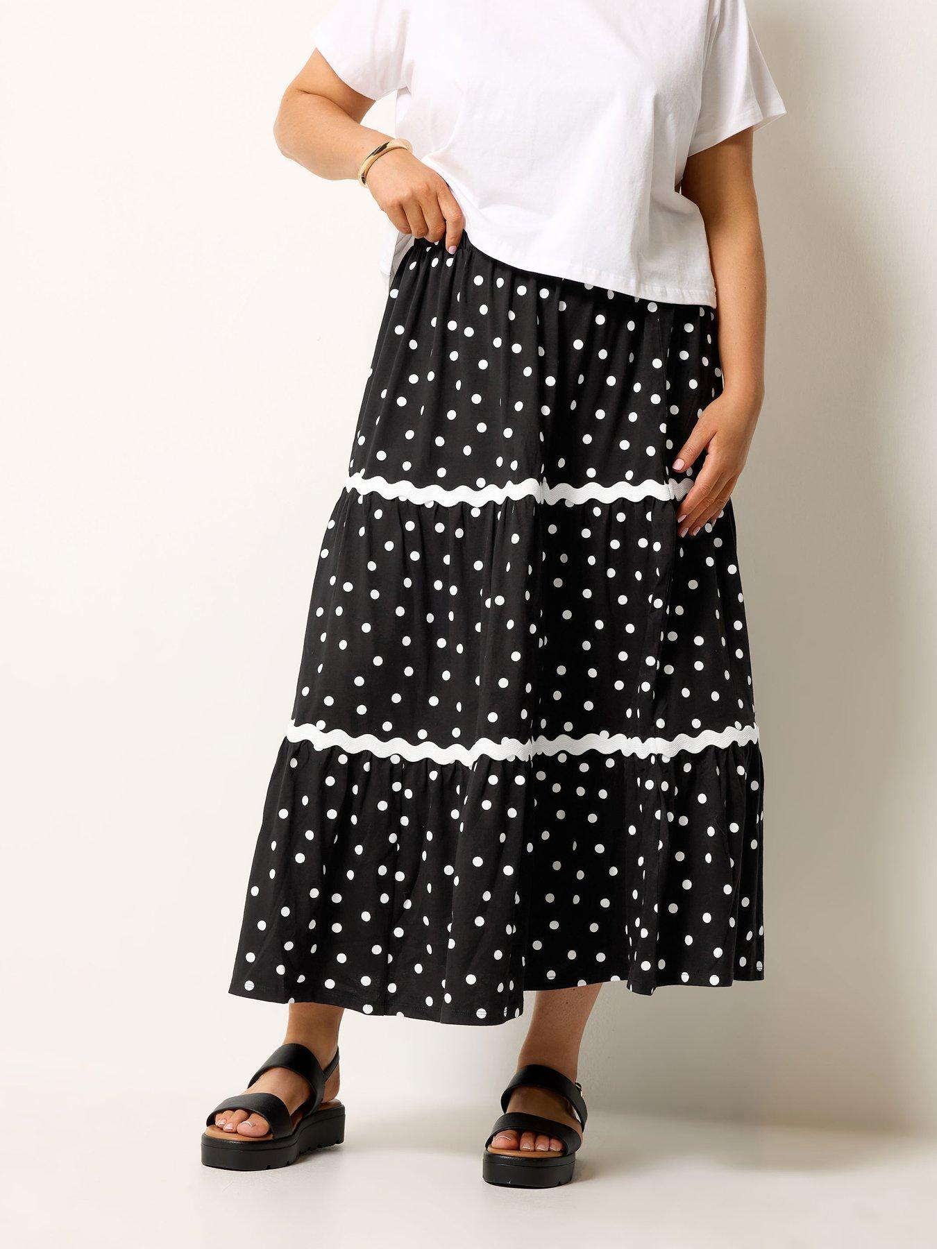 Yours Curve Ric Rac Jersey Skirt