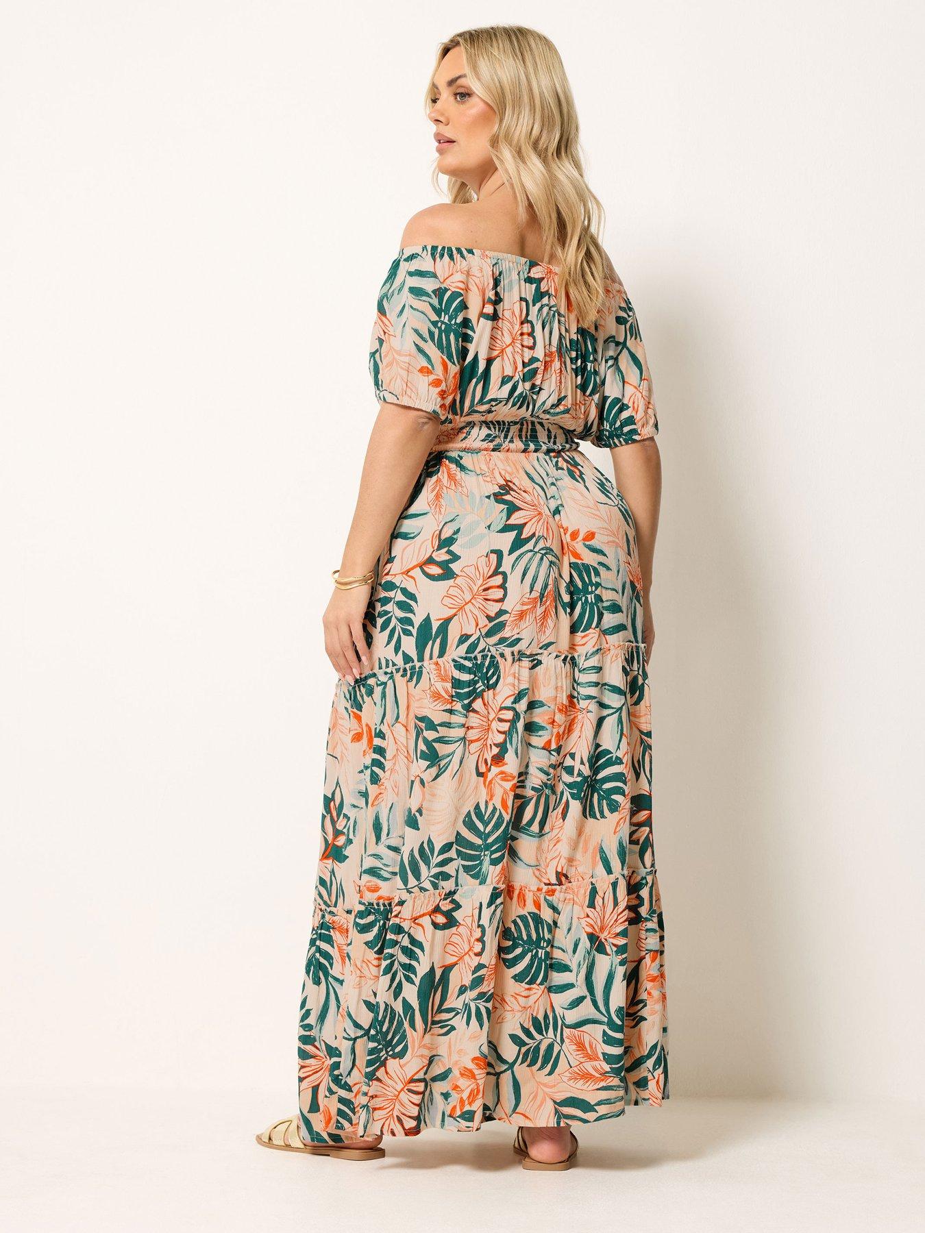 Image 2 of 4 of Yours Curve Gypsy Bardot Maxi Dress - Cream