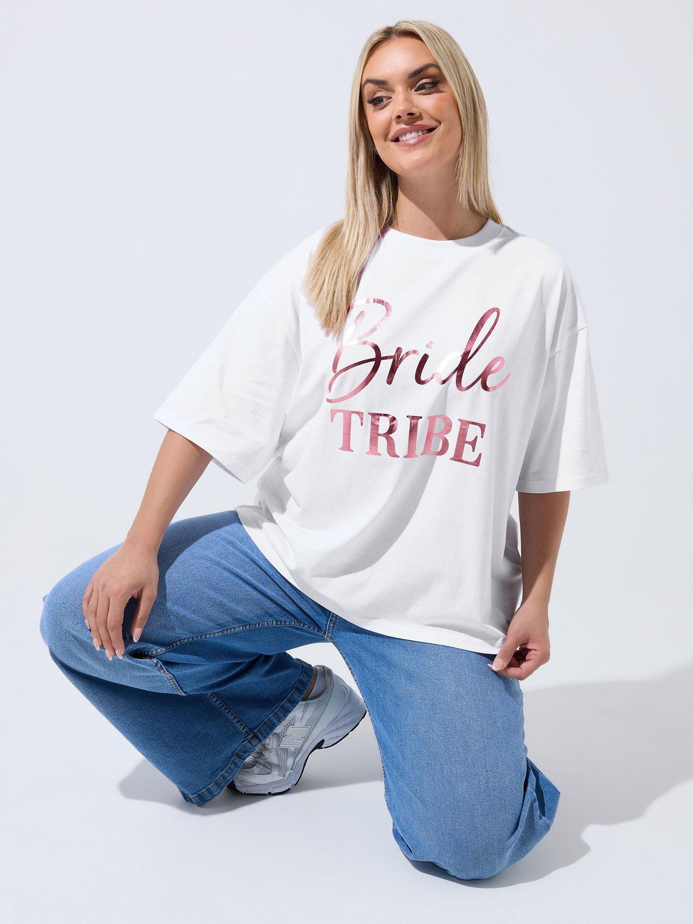 Yours Curve 'Bridesmaid' Printed T-Shirt - White
