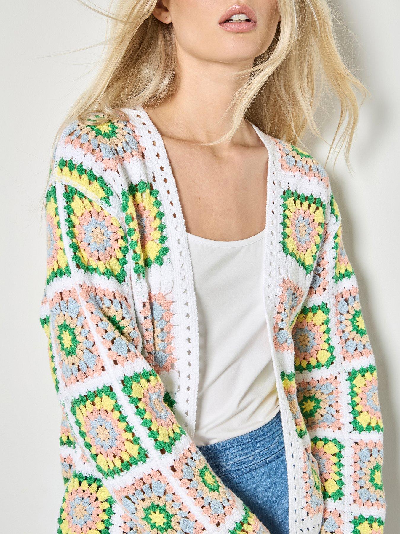 Image 4 of 4 of Apricot Crochet Open Cardigan - Yellow