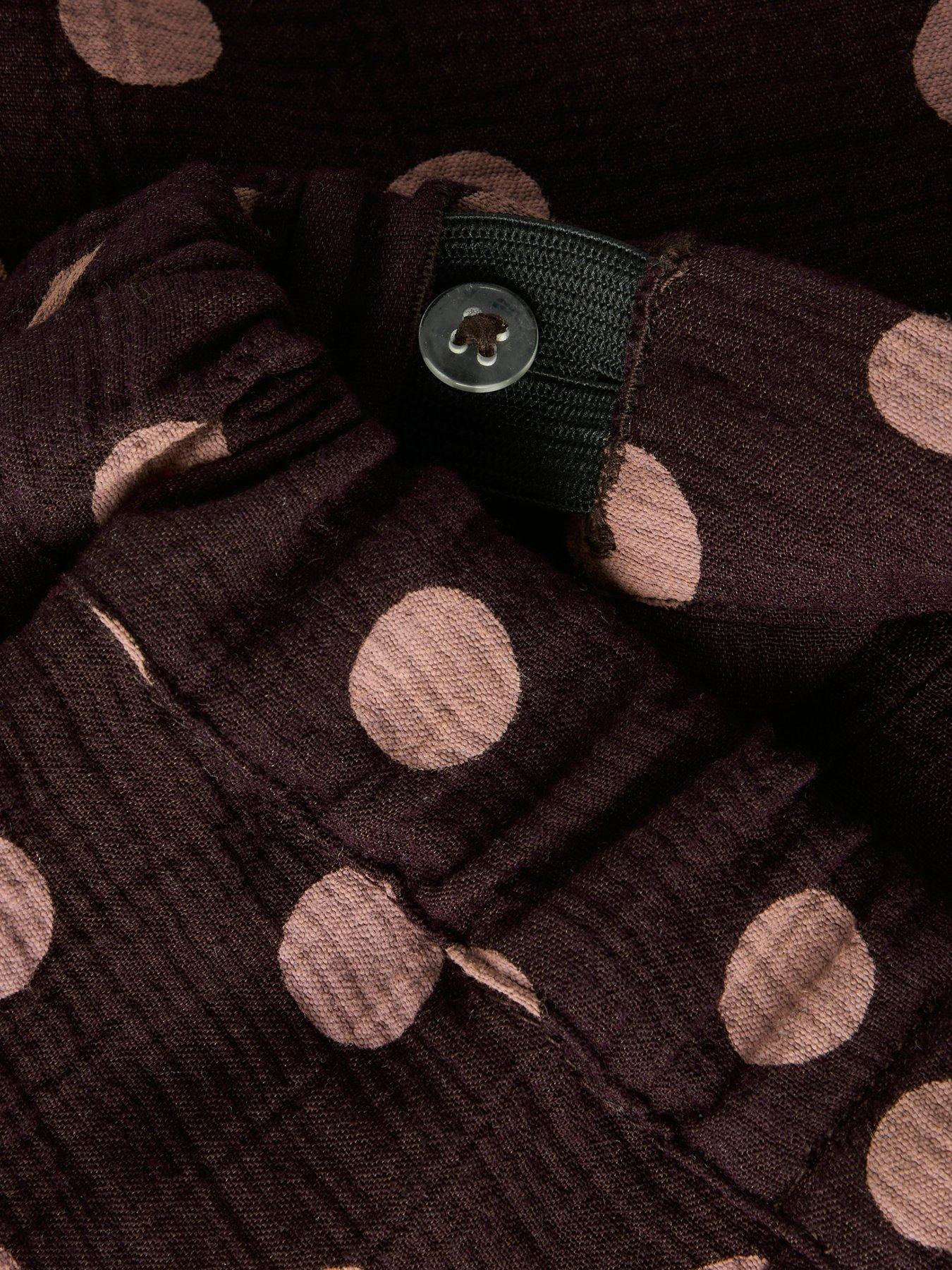 Image 3 of 3 of Name It Mini Girls Spot Print Wide Leg Co-ord Trousers - Dark Brown