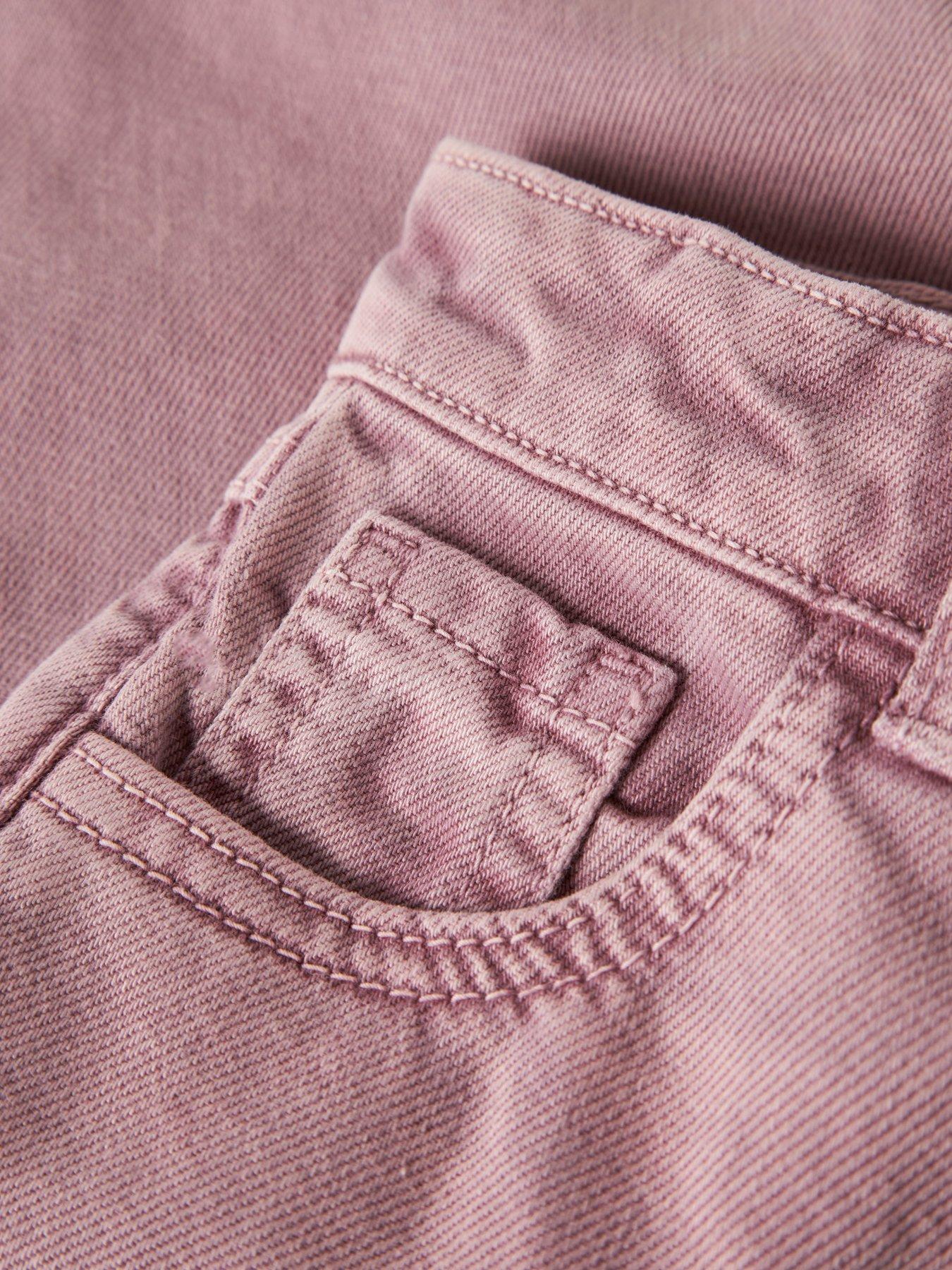 Image 5 of 6 of Name It Mini Girls Barrel Leg Jeans - Pink