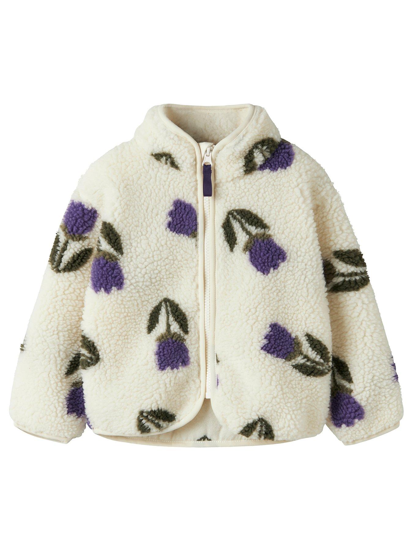 Image 2 of 5 of Name It Mini Girls Tulip Fleece Jacket - Cream