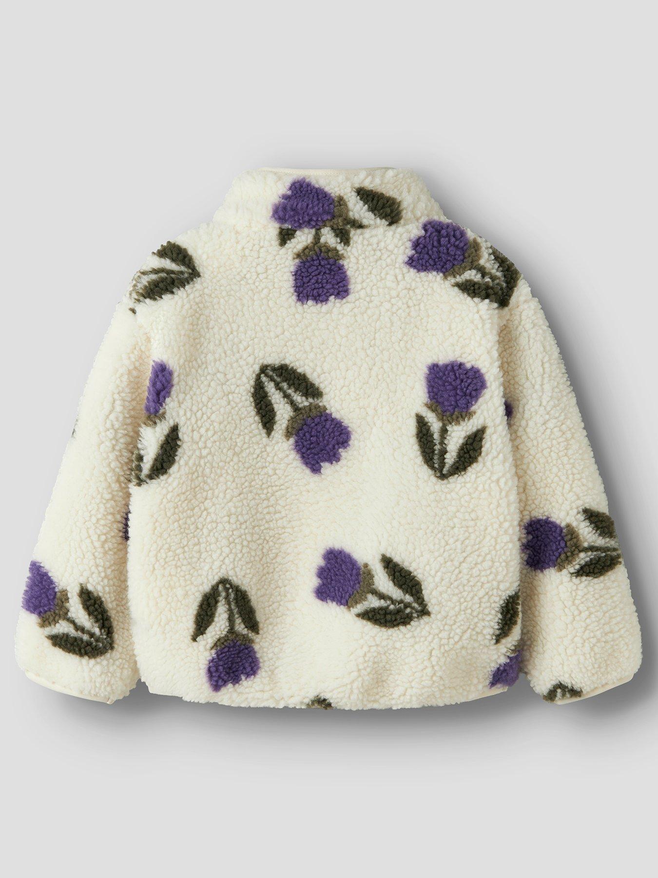 Image 3 of 5 of Name It Mini Girls Tulip Fleece Jacket - Cream