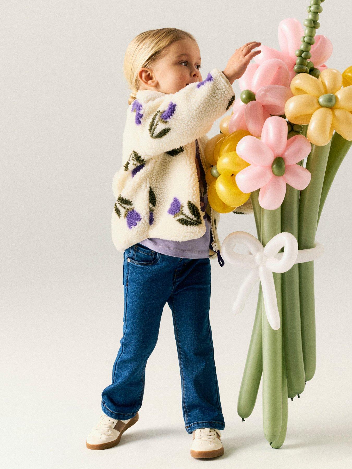 Image 5 of 5 of Name It Mini Girls Tulip Fleece Jacket - Cream