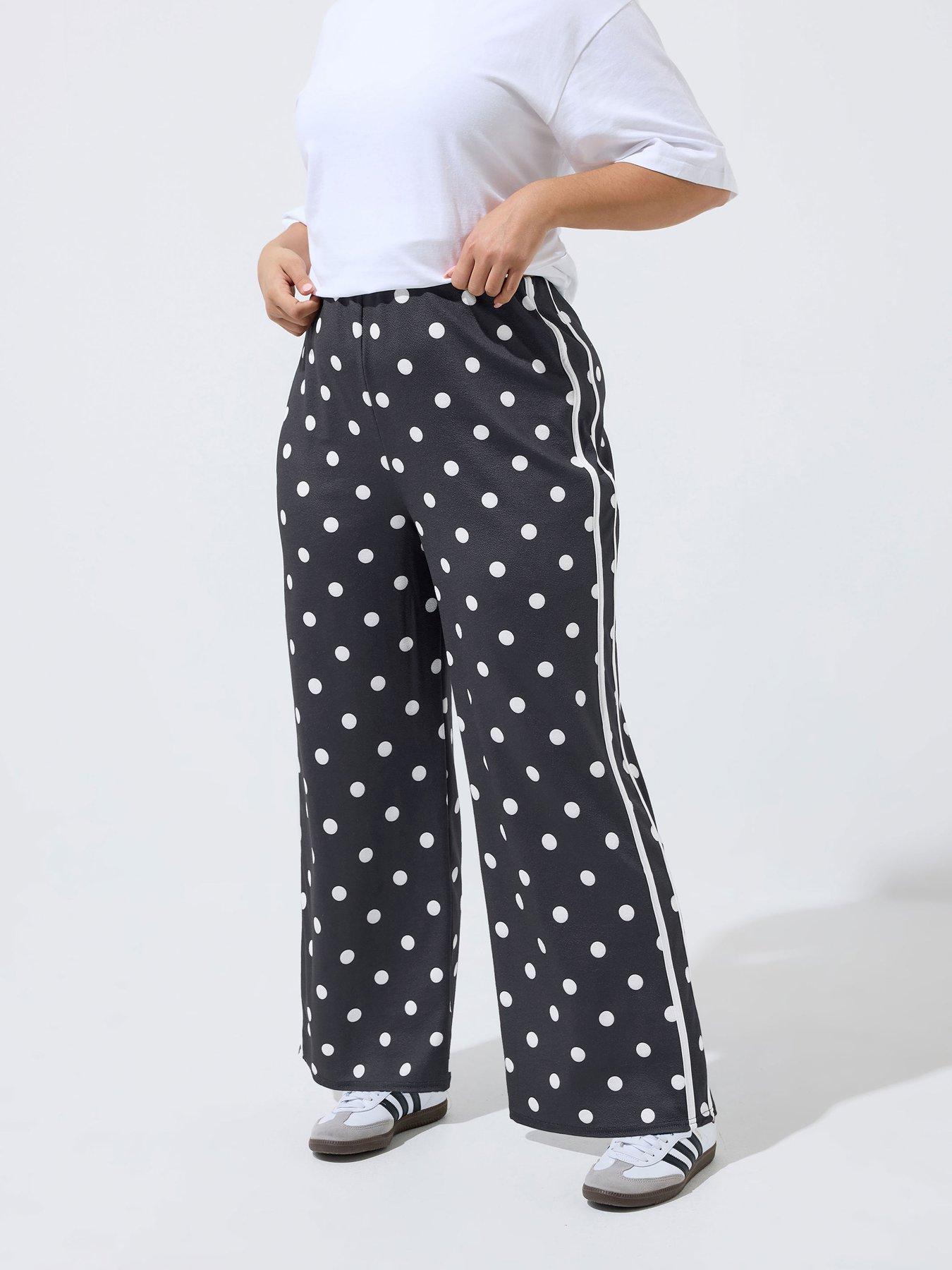 Yours Curve Polka Dot Stripe Trouser