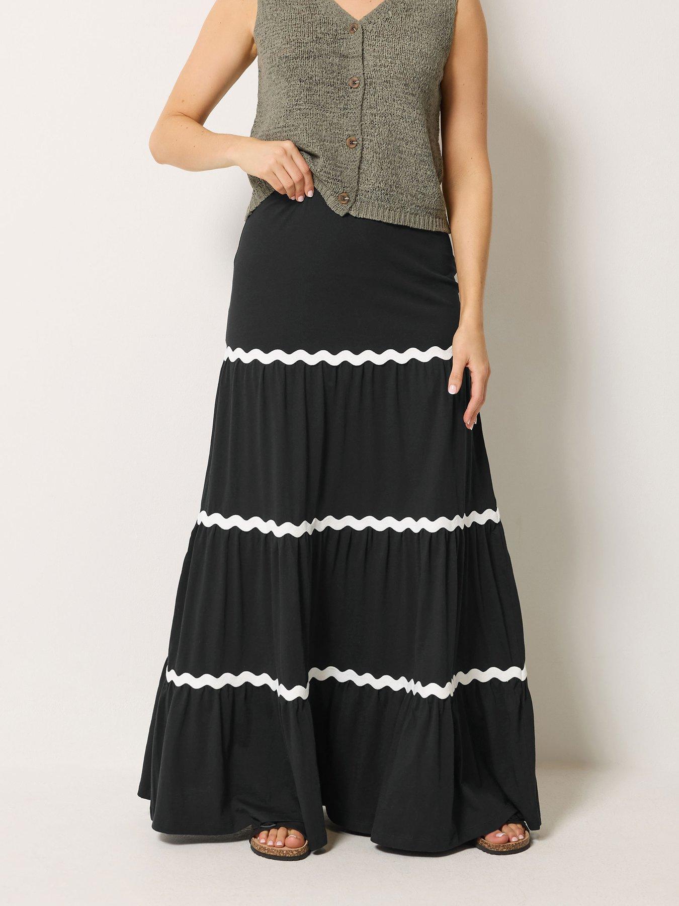 Long Tall Sally Ric Rac Skirt - Black