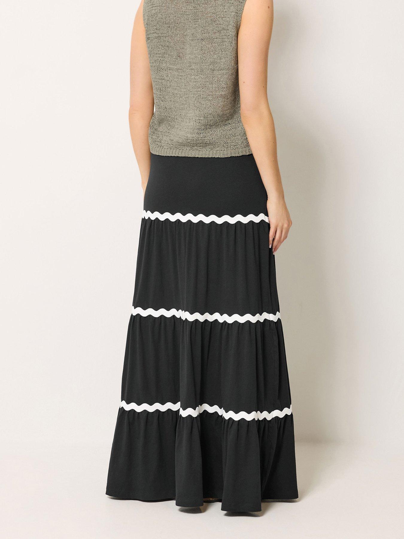 Image 2 of 4 of Long Tall Sally Ric Rac Skirt - Black