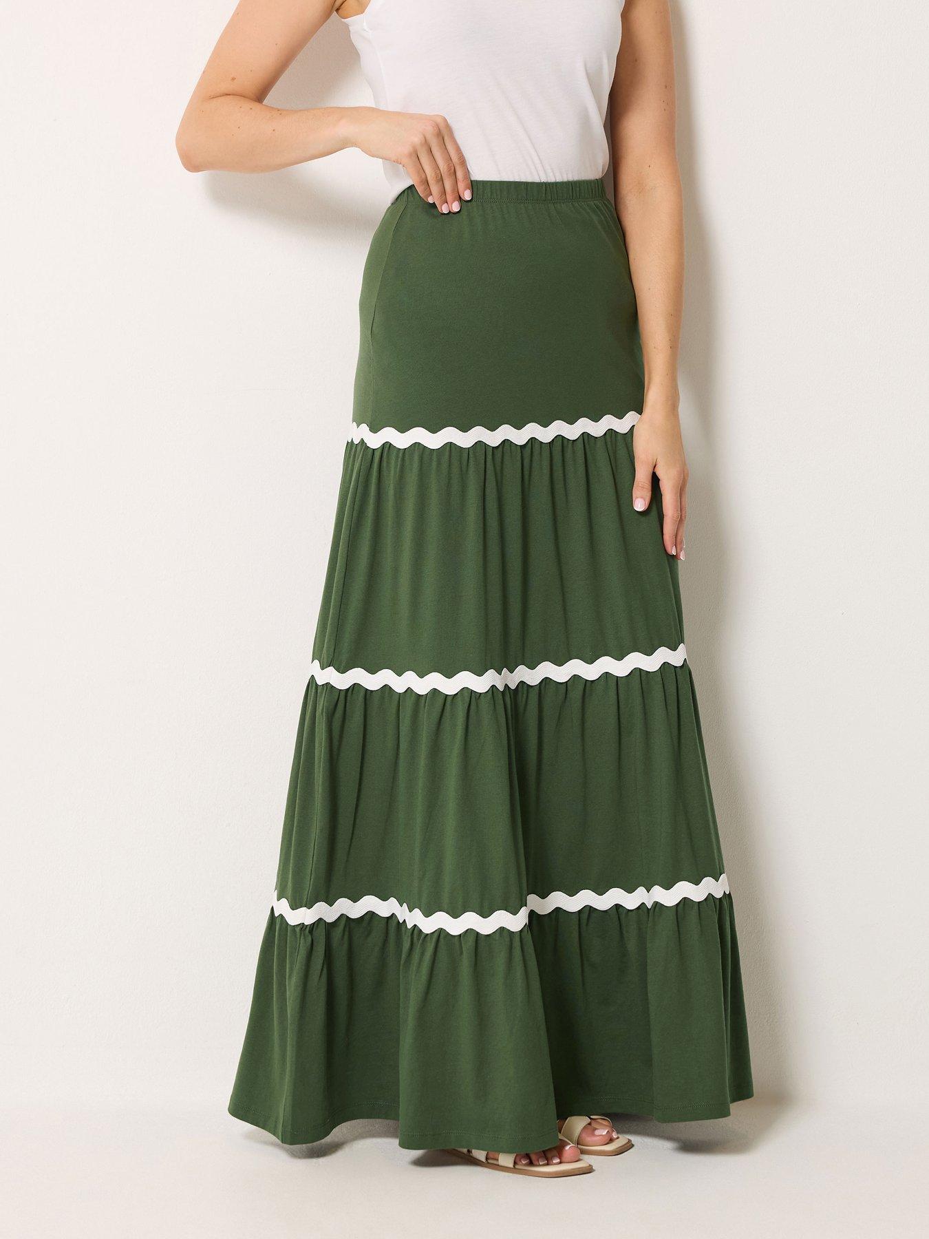 Long Tall Sally Ric Rac Skirt - Green