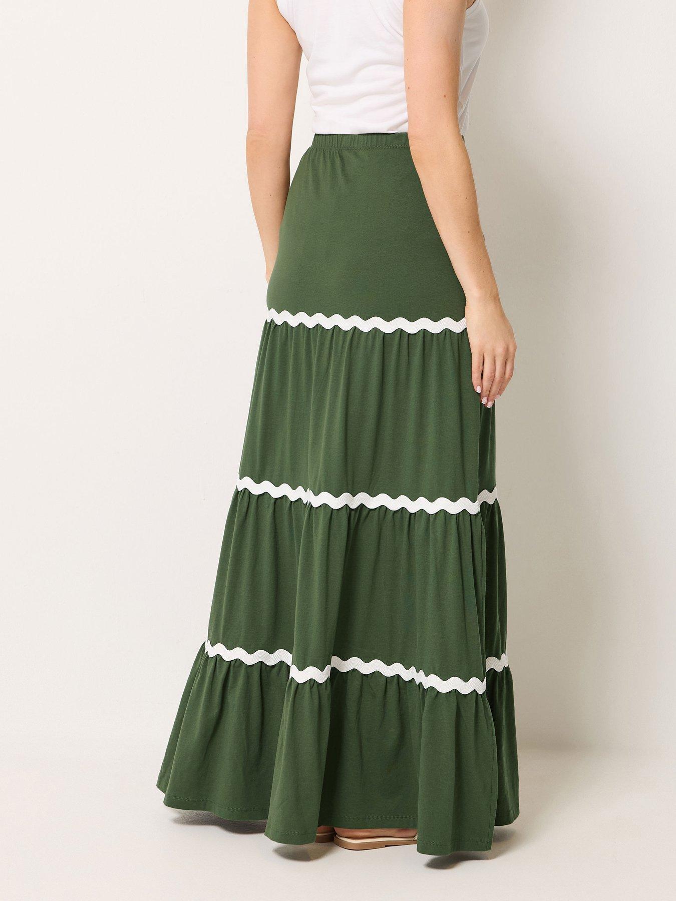 Image 2 of 4 of Long Tall Sally Ric Rac Skirt - Green