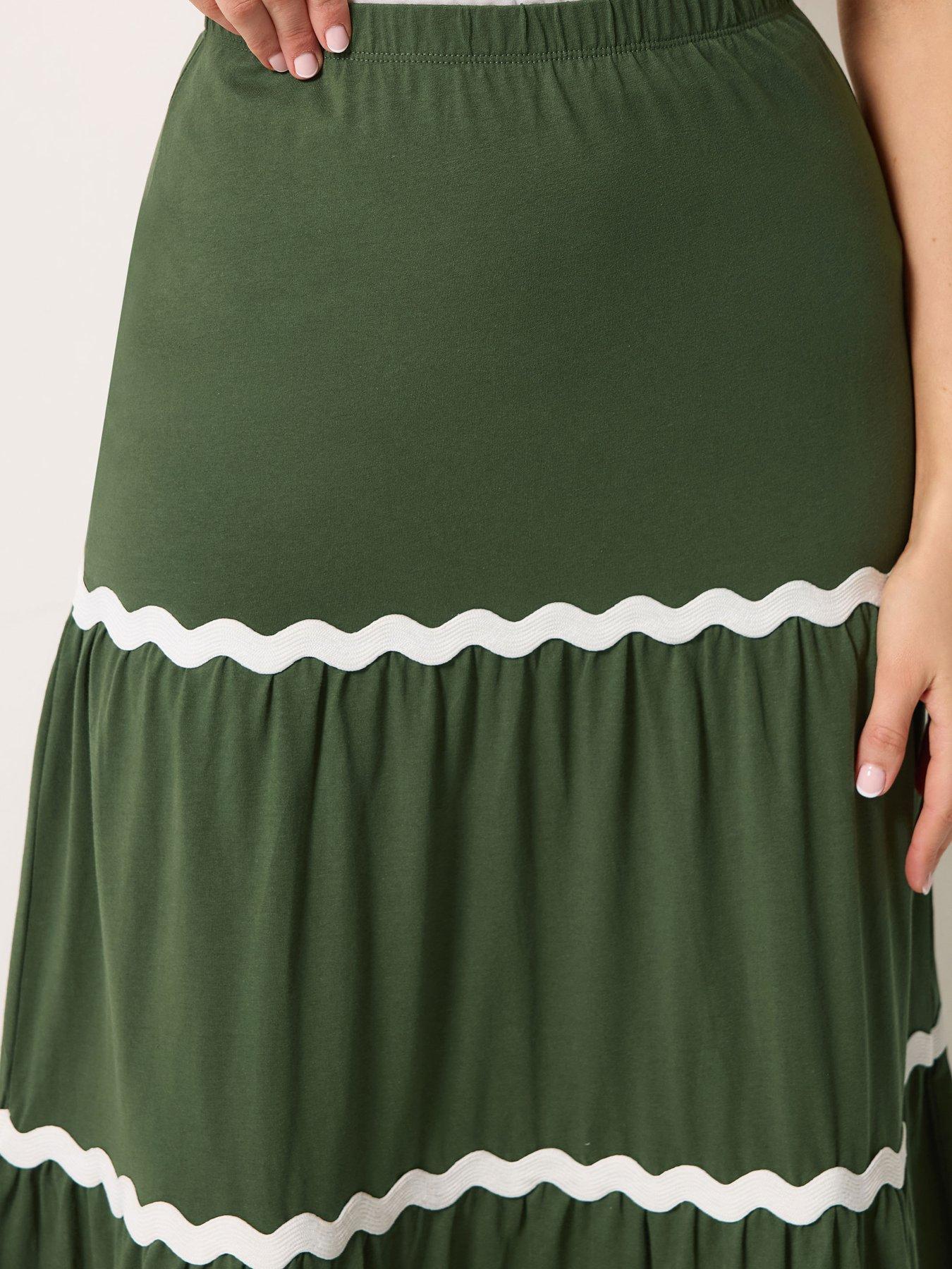 Image 4 of 4 of Long Tall Sally Ric Rac Skirt - Green