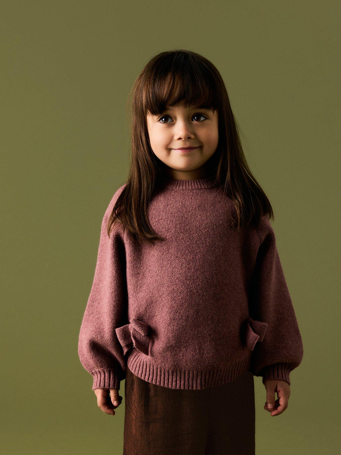 Name It Mini Girls Bow Knitted Jumper - Pink
